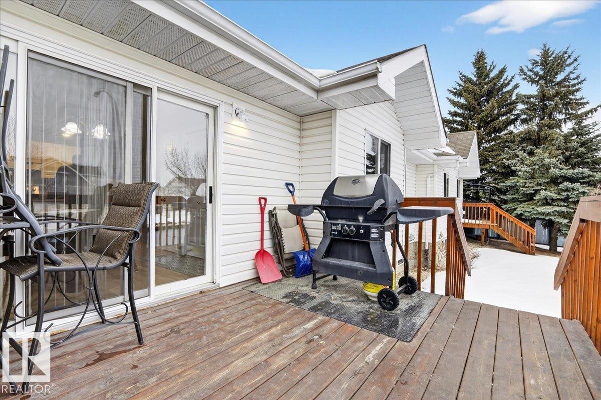 Wooden terrace with area for grilling - 13217 155 Avenue Nw, Edmonton, AB - Outdoor With Deck Patio Veranda With Exterior