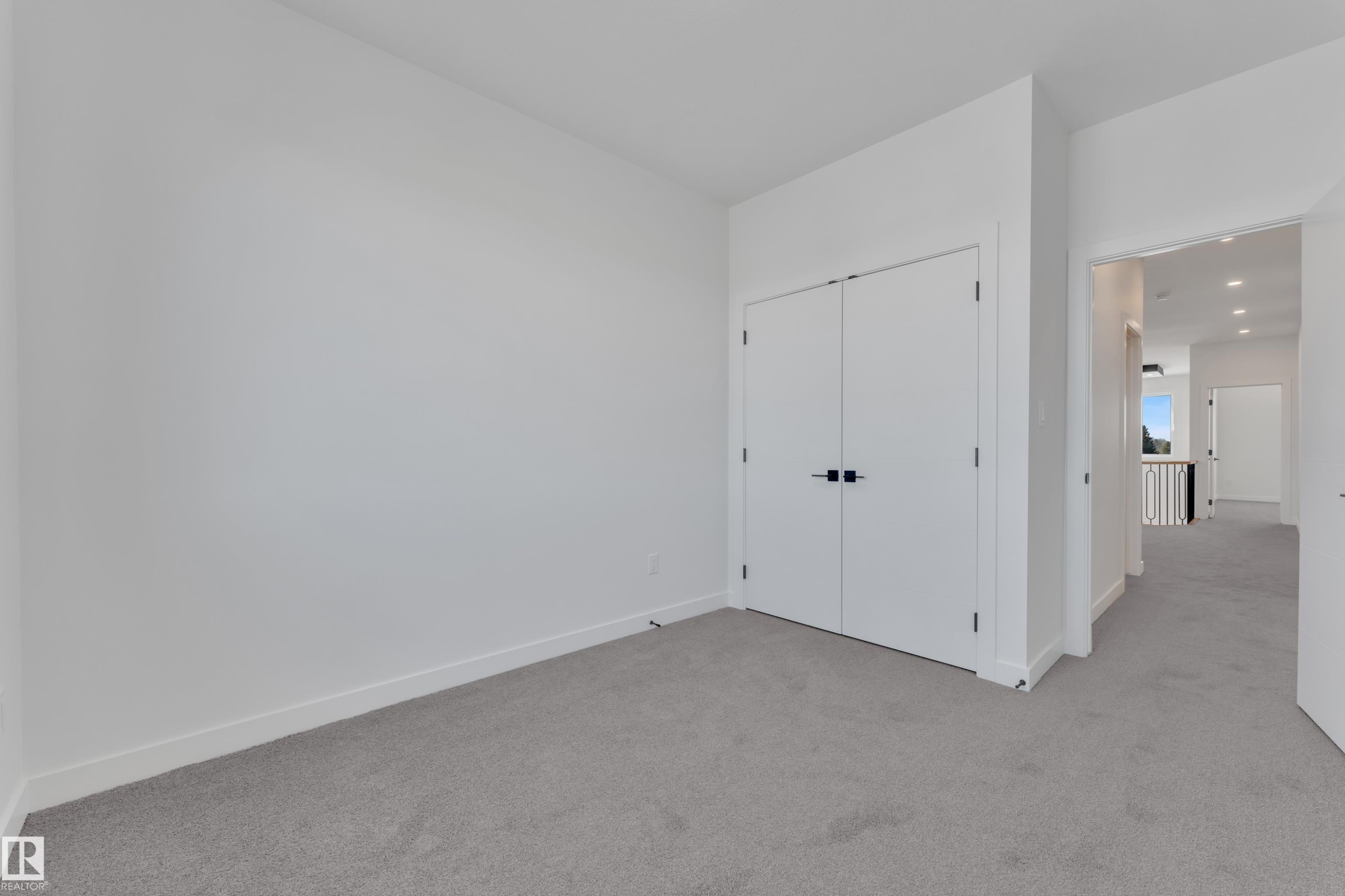 Unfurnished bedroom featuring carpet flooring, a closet, and recessed lighting - 38 Grayson Green, Stony Plain, AB - Indoor Photo Showing Other Room