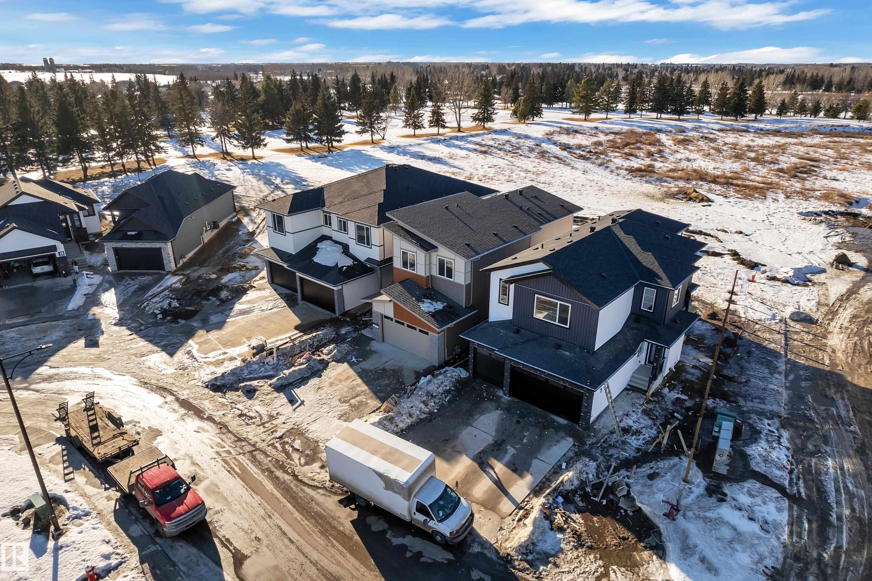 View of snowy aerial view - 38 Grayson Green, Stony Plain, AB - Outdoor With View