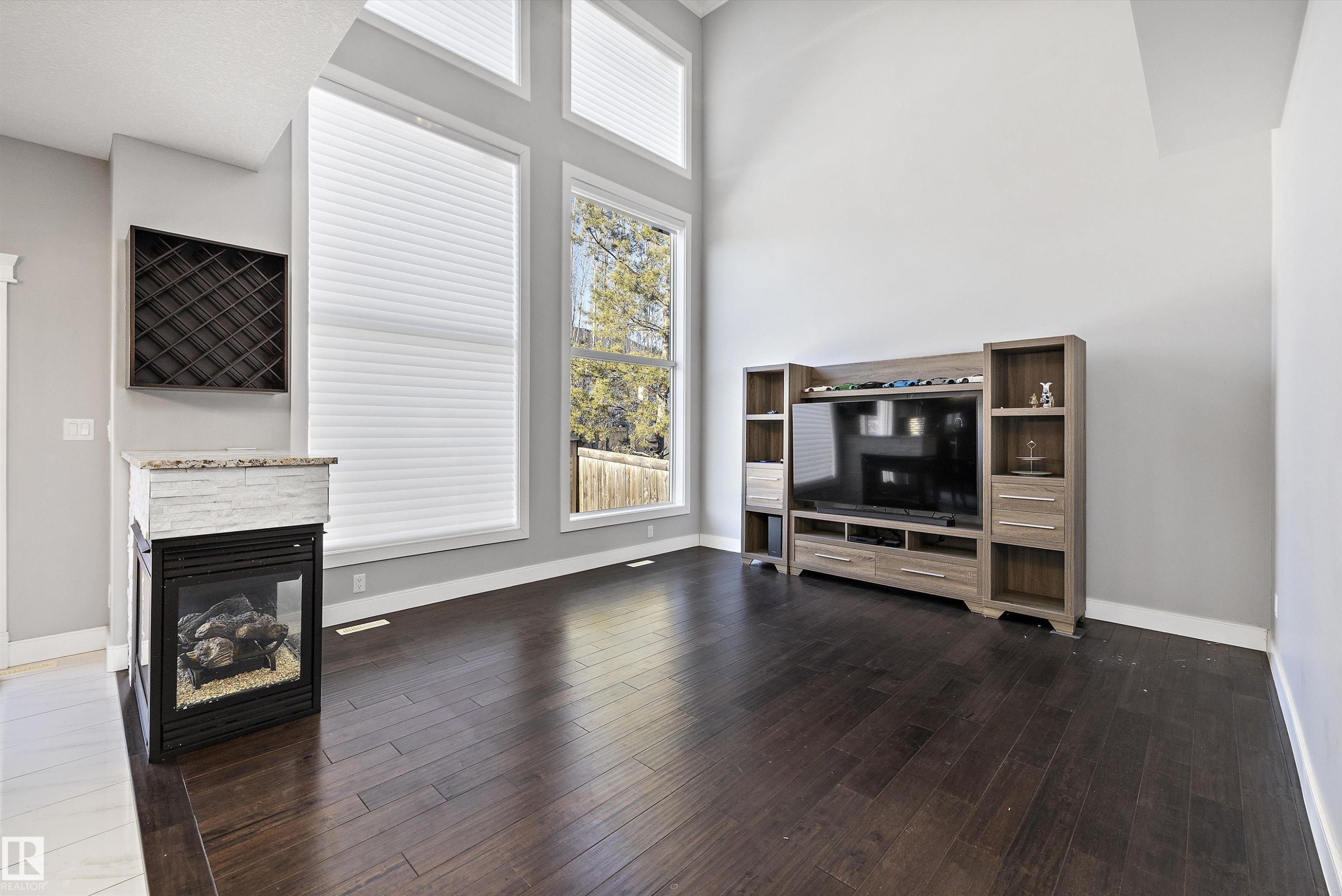 1339 Adamson Drive, Edmonton, AB - Indoor Photo Showing Living Room With Fireplace