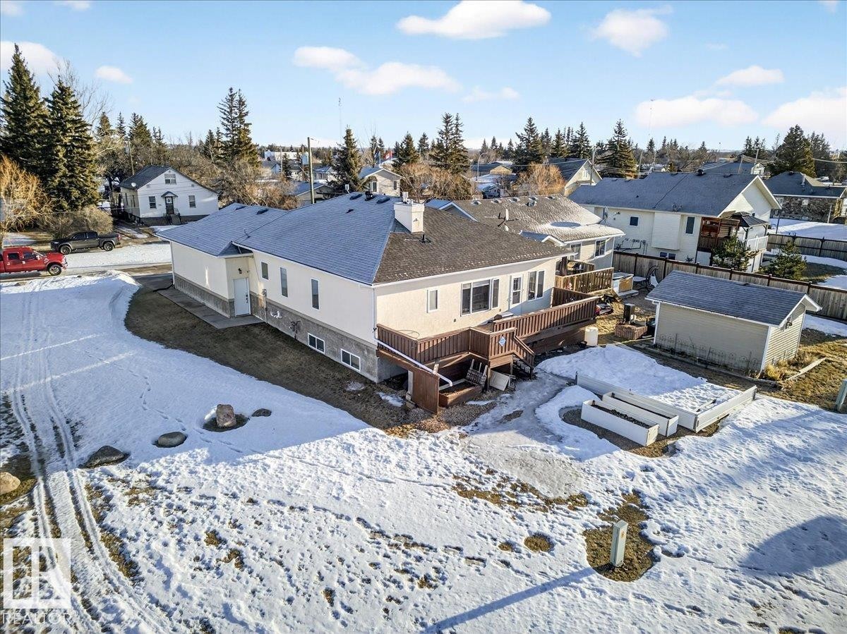 Snowy aerial view featuring a residential view - 5019 48 Avenue, Chipman, AB - Outdoor