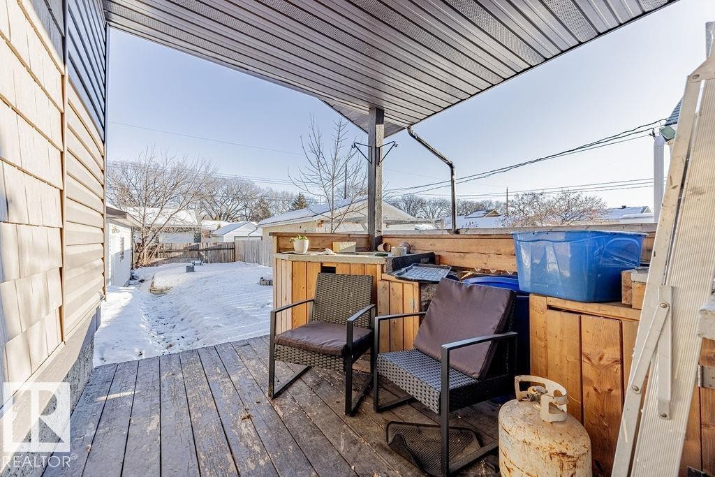 View of wooden deck - 12253 95A Street, Edmonton, AB - Outdoor With Deck Patio Veranda With Exterior