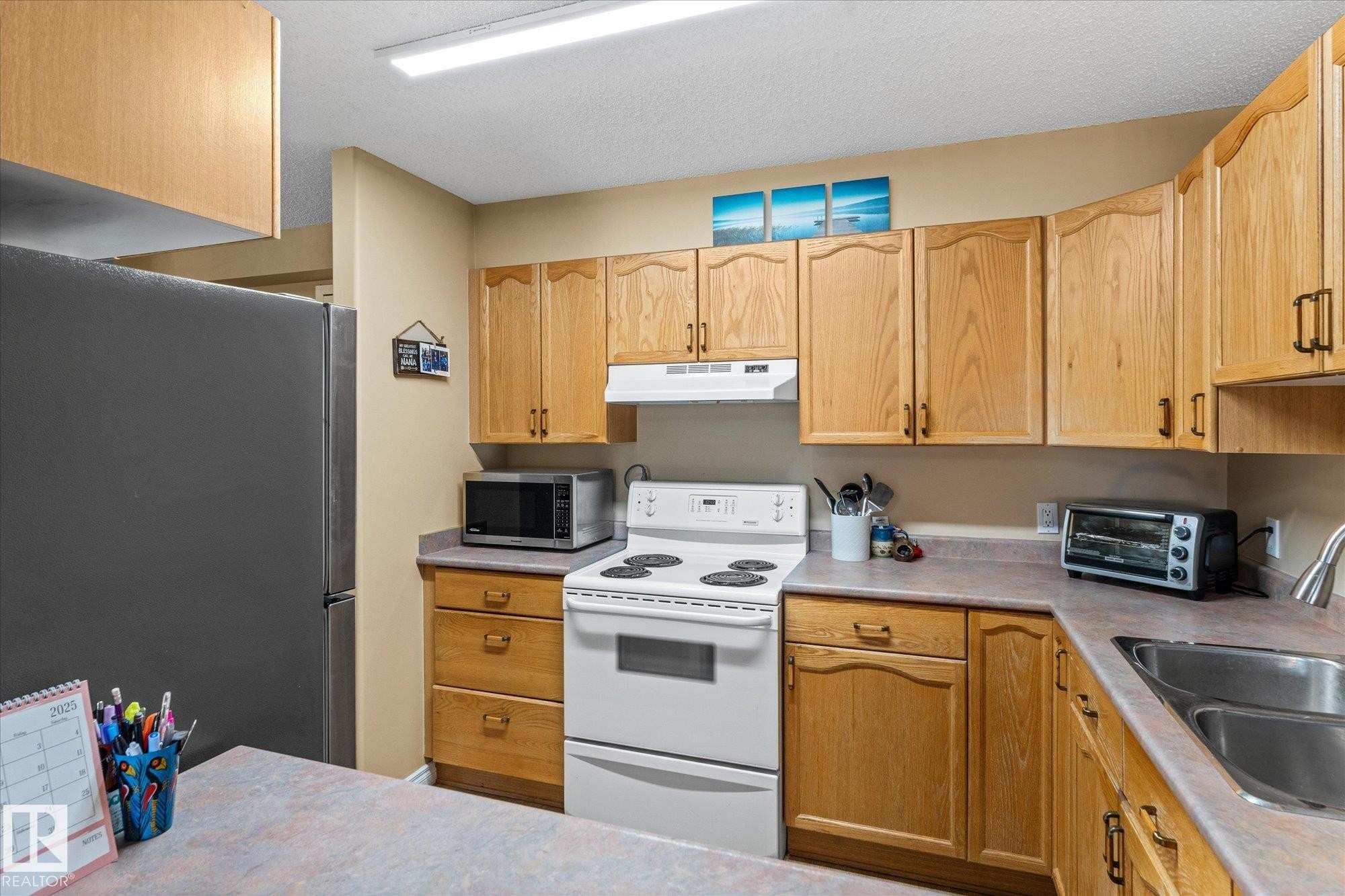 203 160 Kingswood Boulevard, St. Albert, AB - Indoor Photo Showing Kitchen With Double Sink