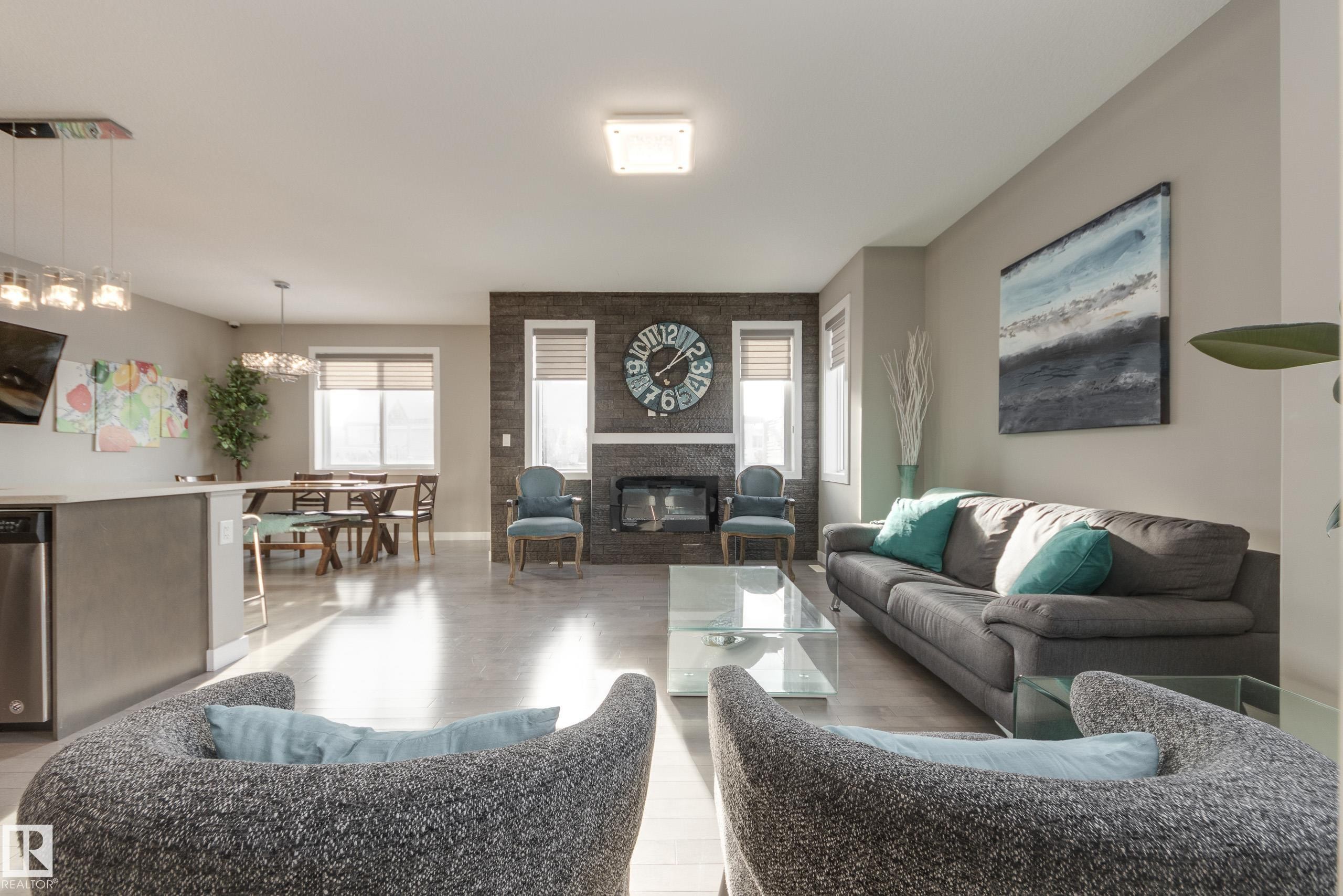 8729 Carson Way, Edmonton, AB - Indoor Photo Showing Living Room With Fireplace
