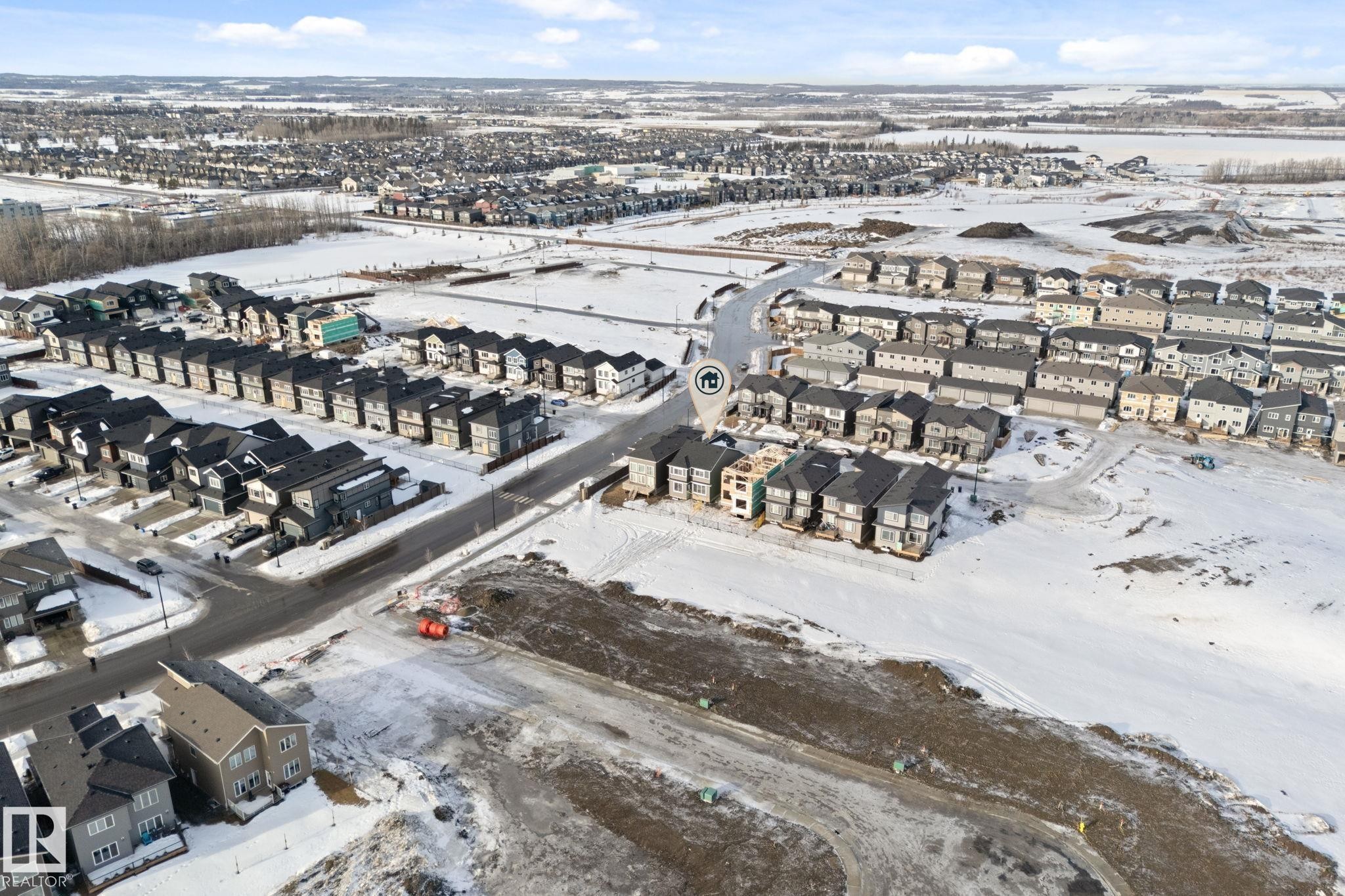 View of snowy aerial view - 3 Pierwyck Loop, Spruce Grove, AB - Outdoor With View
