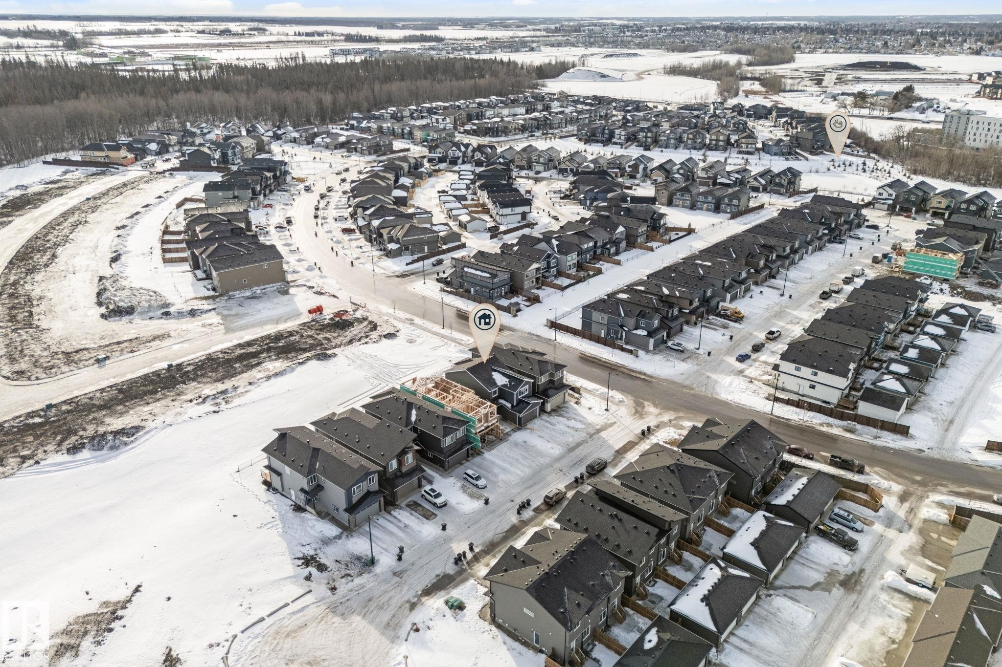 Aerial overview of property's location - 3 Pierwyck Loop, Spruce Grove, AB - Outdoor With View