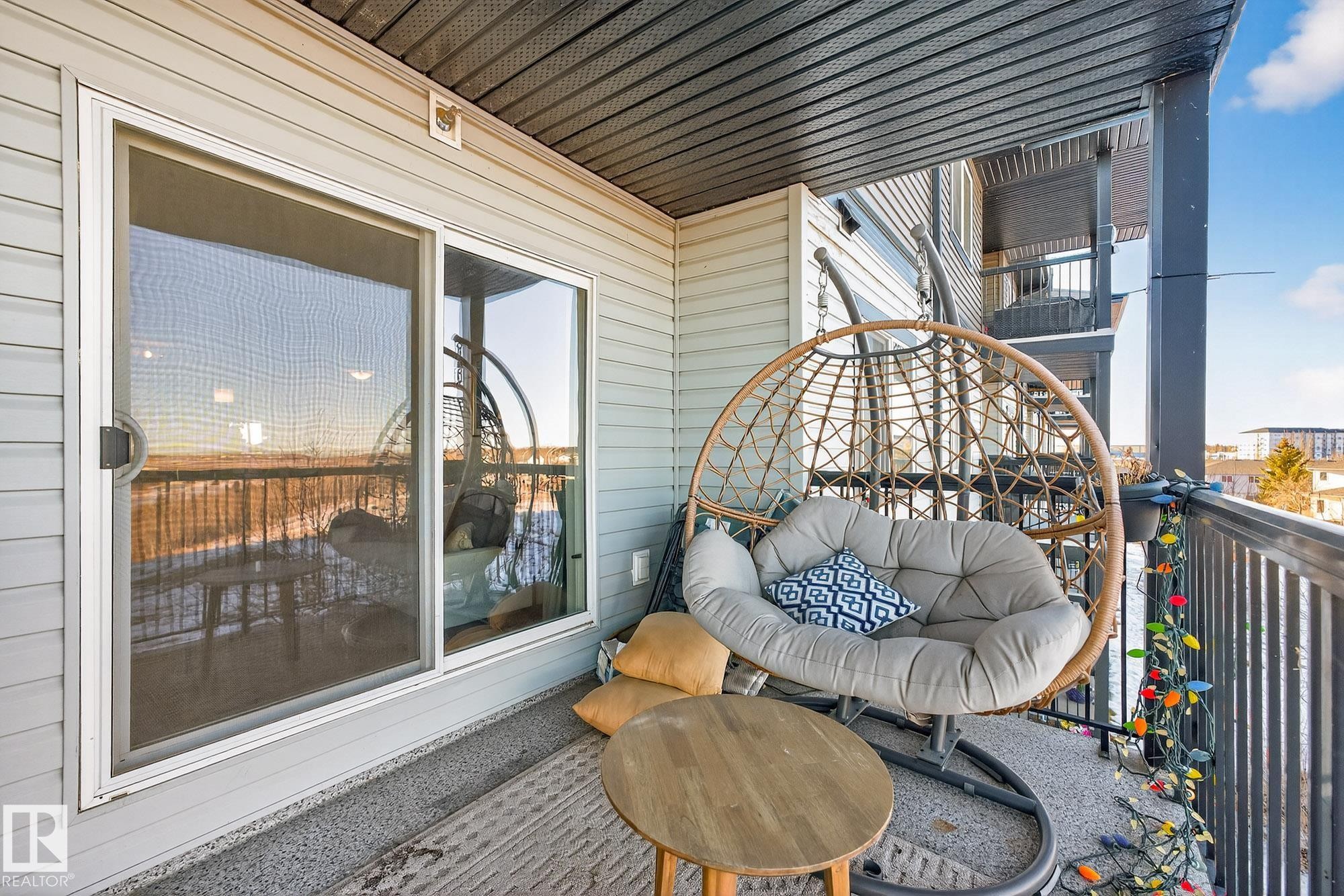 View of balcony - 357 1196 Hyndman Road, Edmonton, AB - Outdoor With Deck Patio Veranda With Exterior