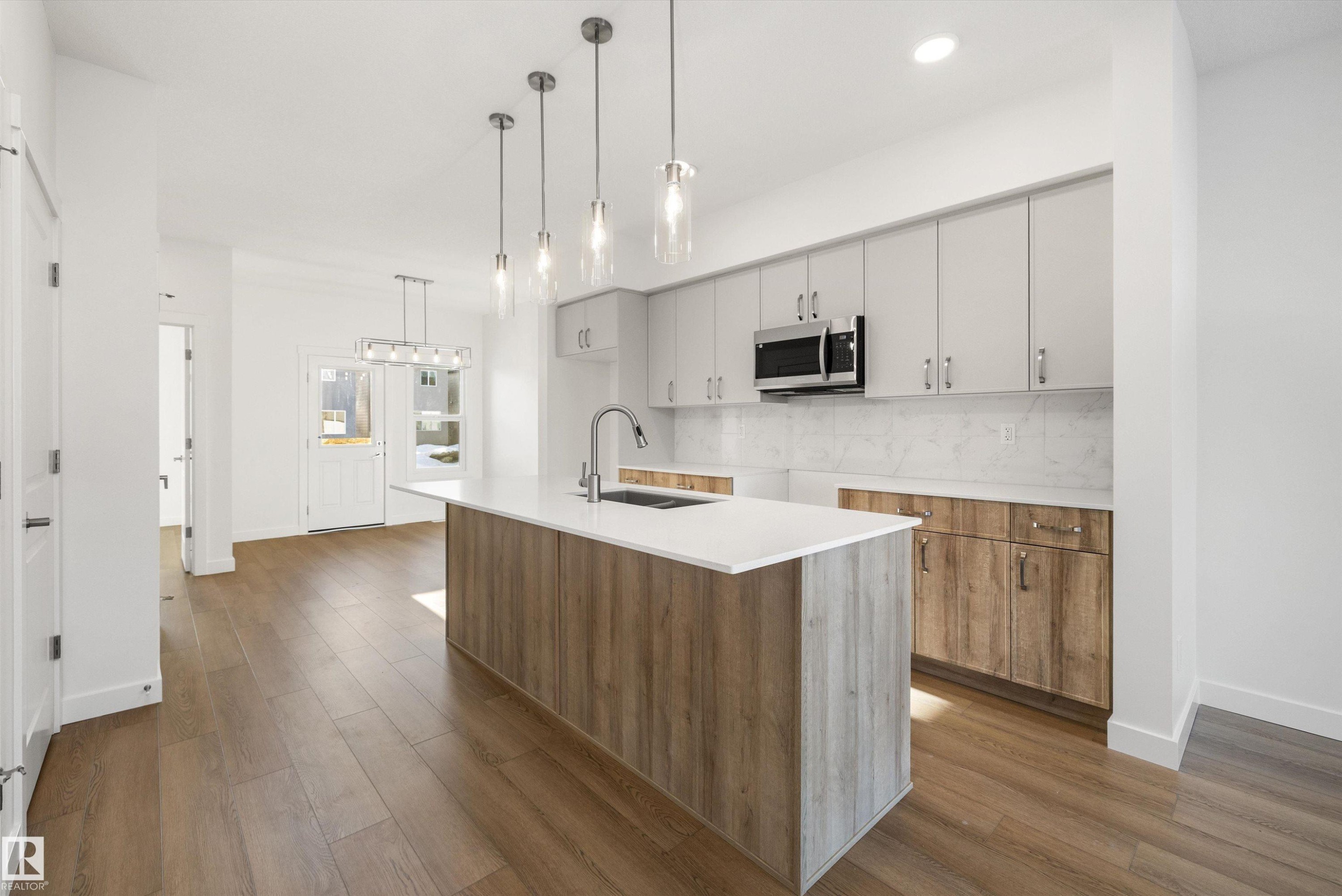 18859 29 Avenue, Edmonton, AB - Indoor Photo Showing Kitchen With Double Sink With Upgraded Kitchen