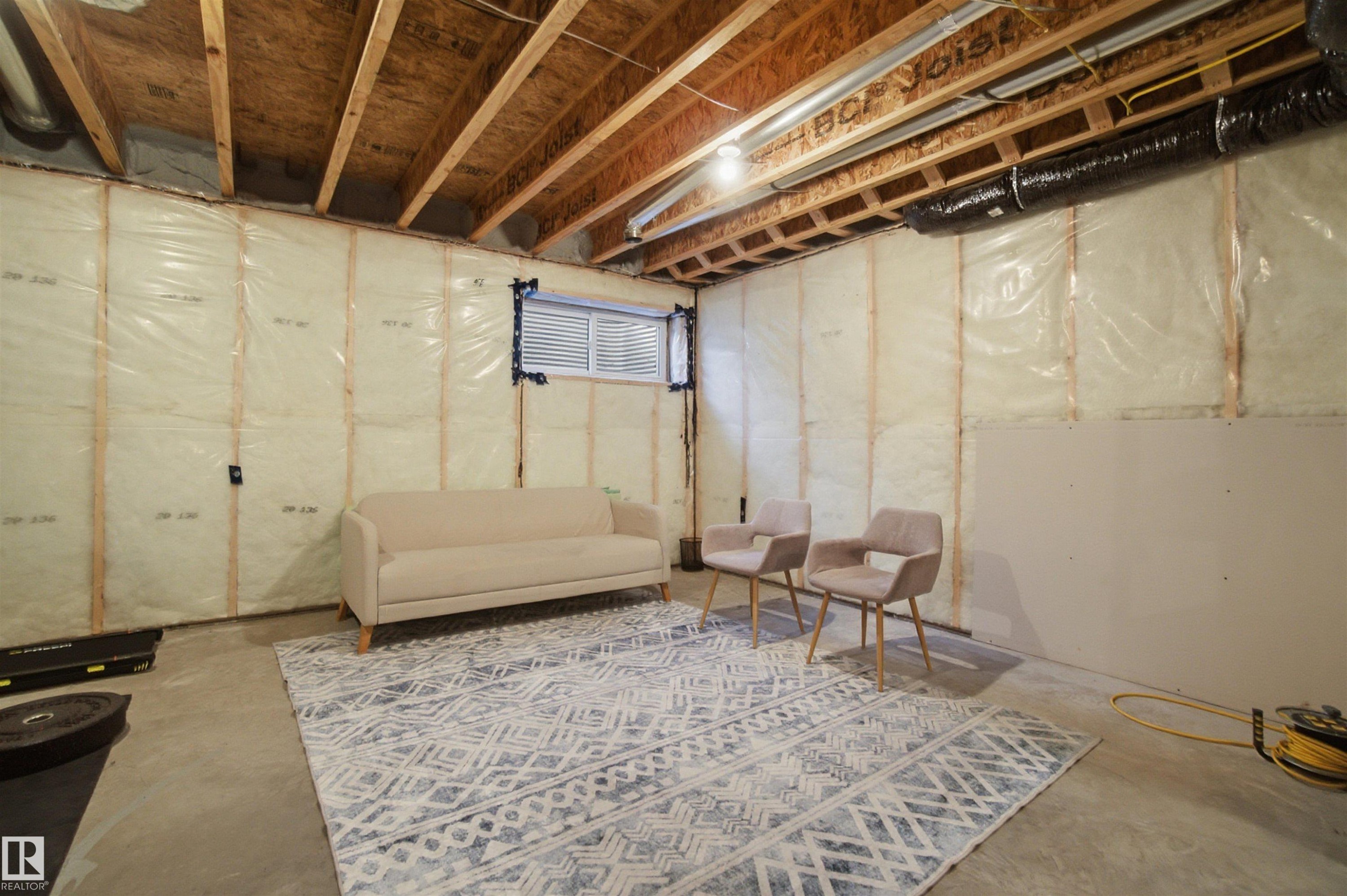 View of unfinished basement - 9882 225A St Nw, Edmonton, AB - Indoor Photo Showing Basement