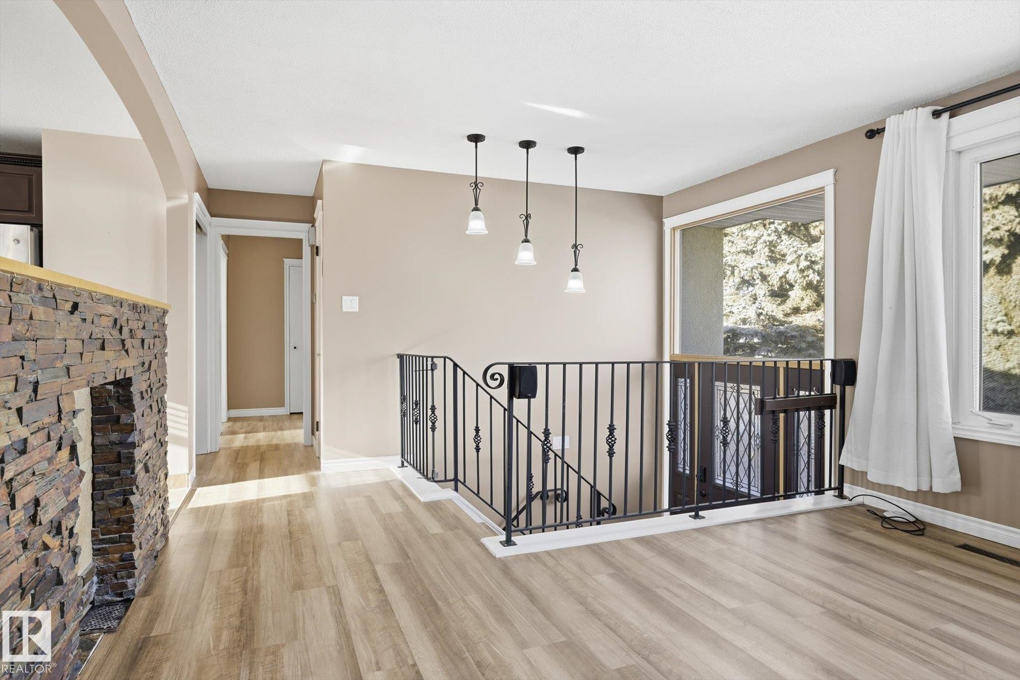 7807 145 Avenue, Edmonton, AB - Indoor Photo Showing Other Room With Fireplace
