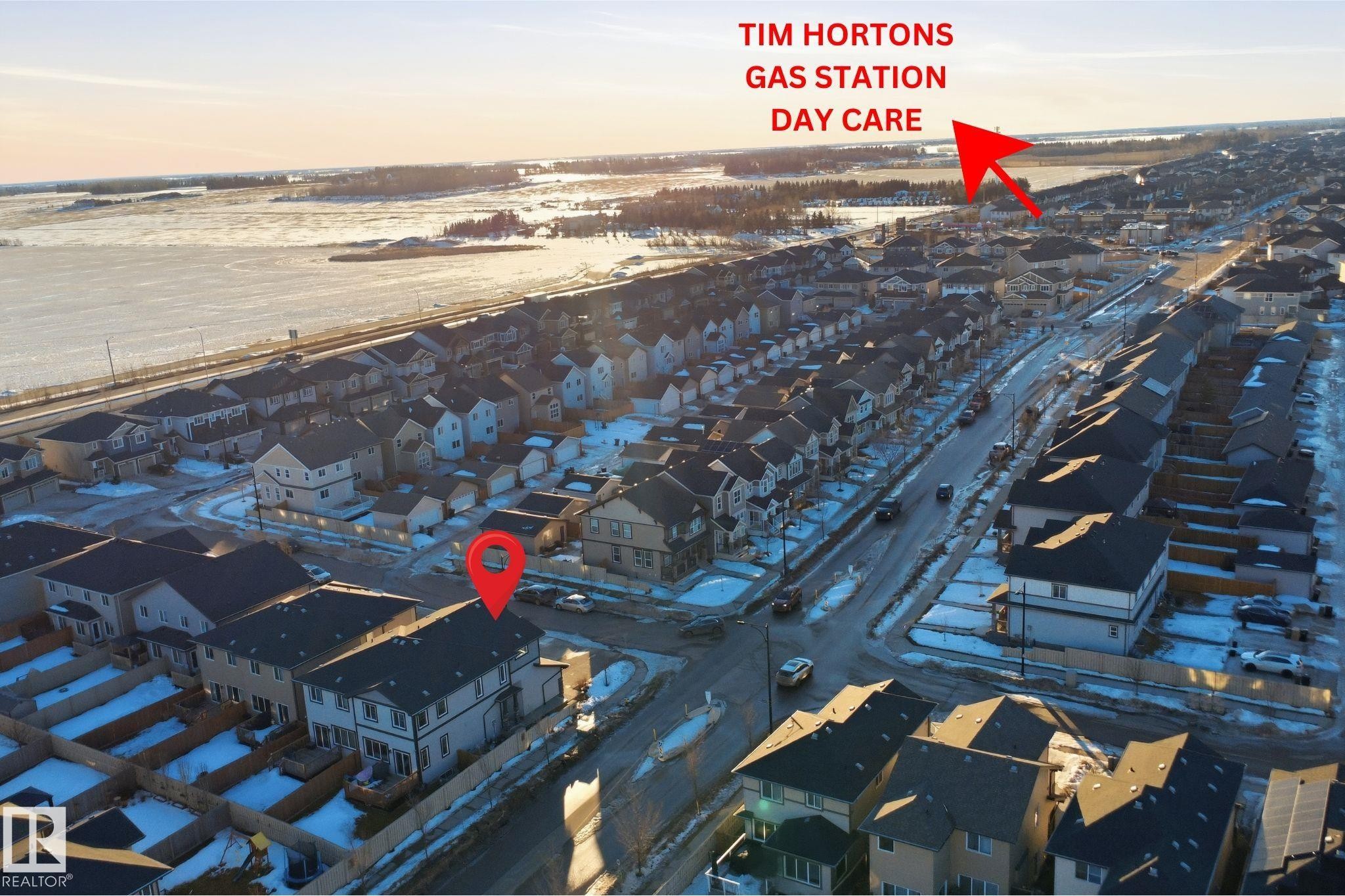 Aerial view of property and surrounding area - 5003 Andison Close, Edmonton, AB - Outdoor With View