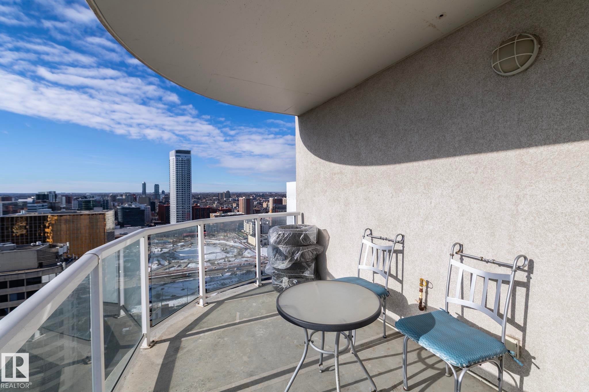 Balcony featuring a view of city - 2005 10136 104 Street, Edmonton, AB - Outdoor With View With Exterior