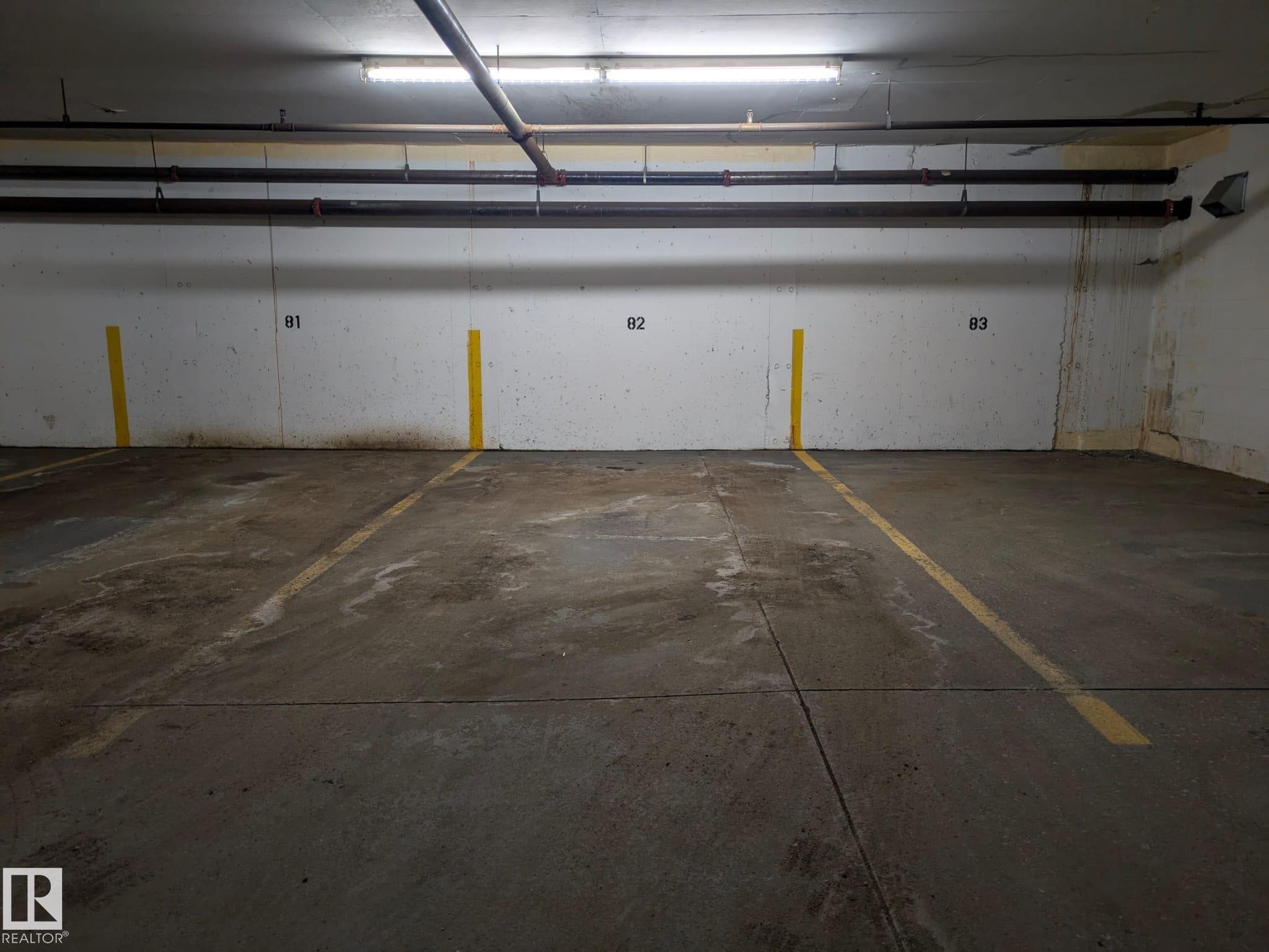 View of parking garage - 205 10130 114 Street, Edmonton, AB - Indoor Photo Showing Garage