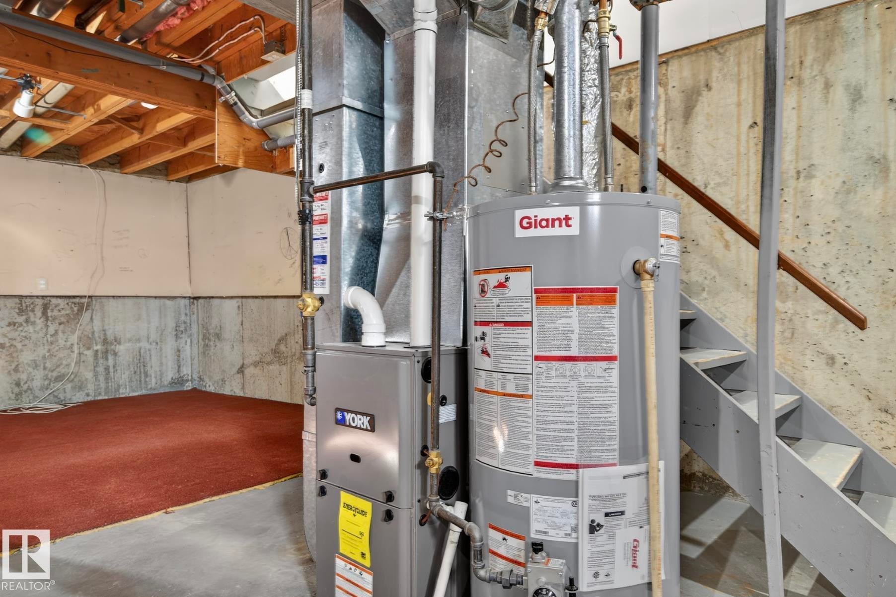 Utilities with gas water heater - 9969 171 Ave, Edmonton, AB - Indoor Photo Showing Basement