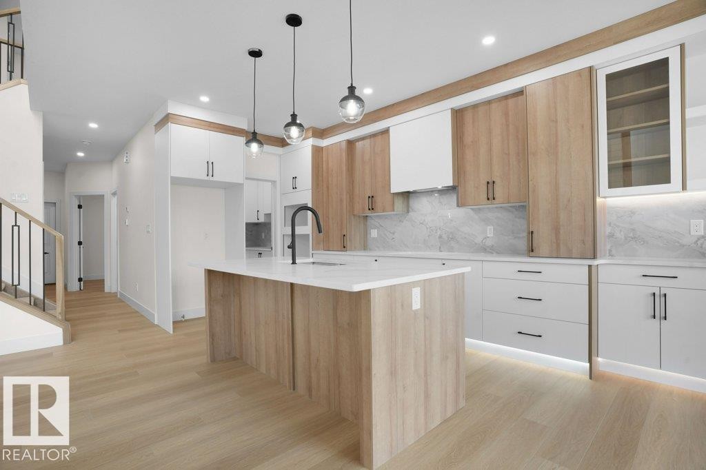 8447 Mayday Link, Edmonton, AB - Indoor Photo Showing Kitchen With Upgraded Kitchen