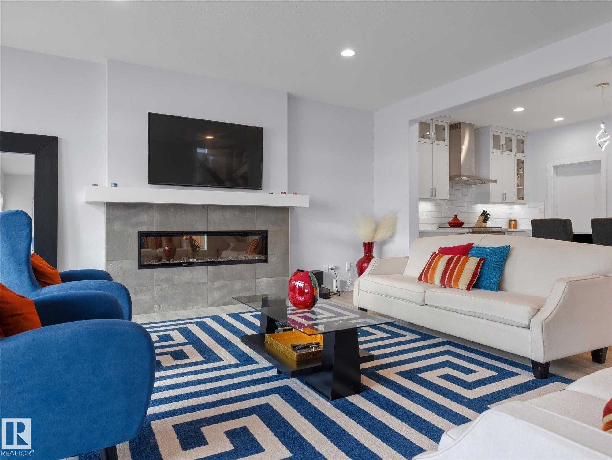 1562 Howes Place, Edmonton, AB - Indoor Photo Showing Living Room With Fireplace