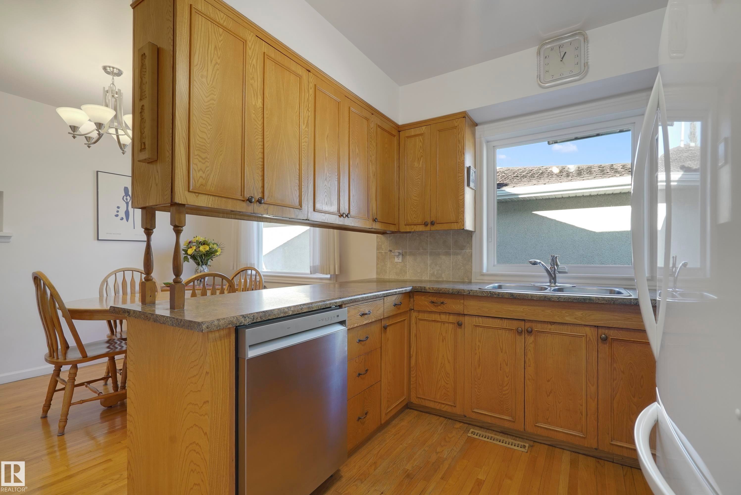 9723 75A Street, Edmonton, AB - Indoor Photo Showing Kitchen With Double Sink