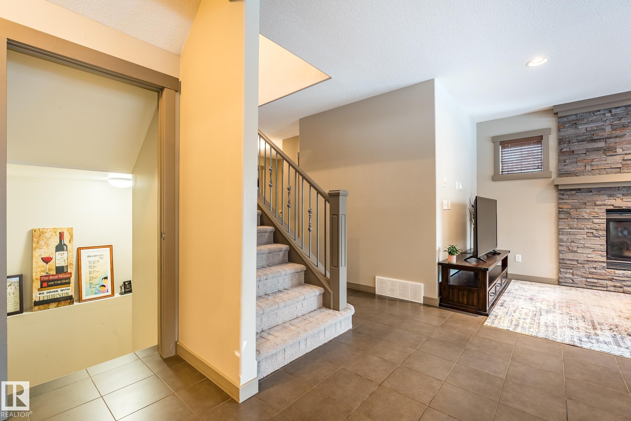 1503 Malone Close, Edmonton, AB - Indoor Photo Showing Other Room With Fireplace