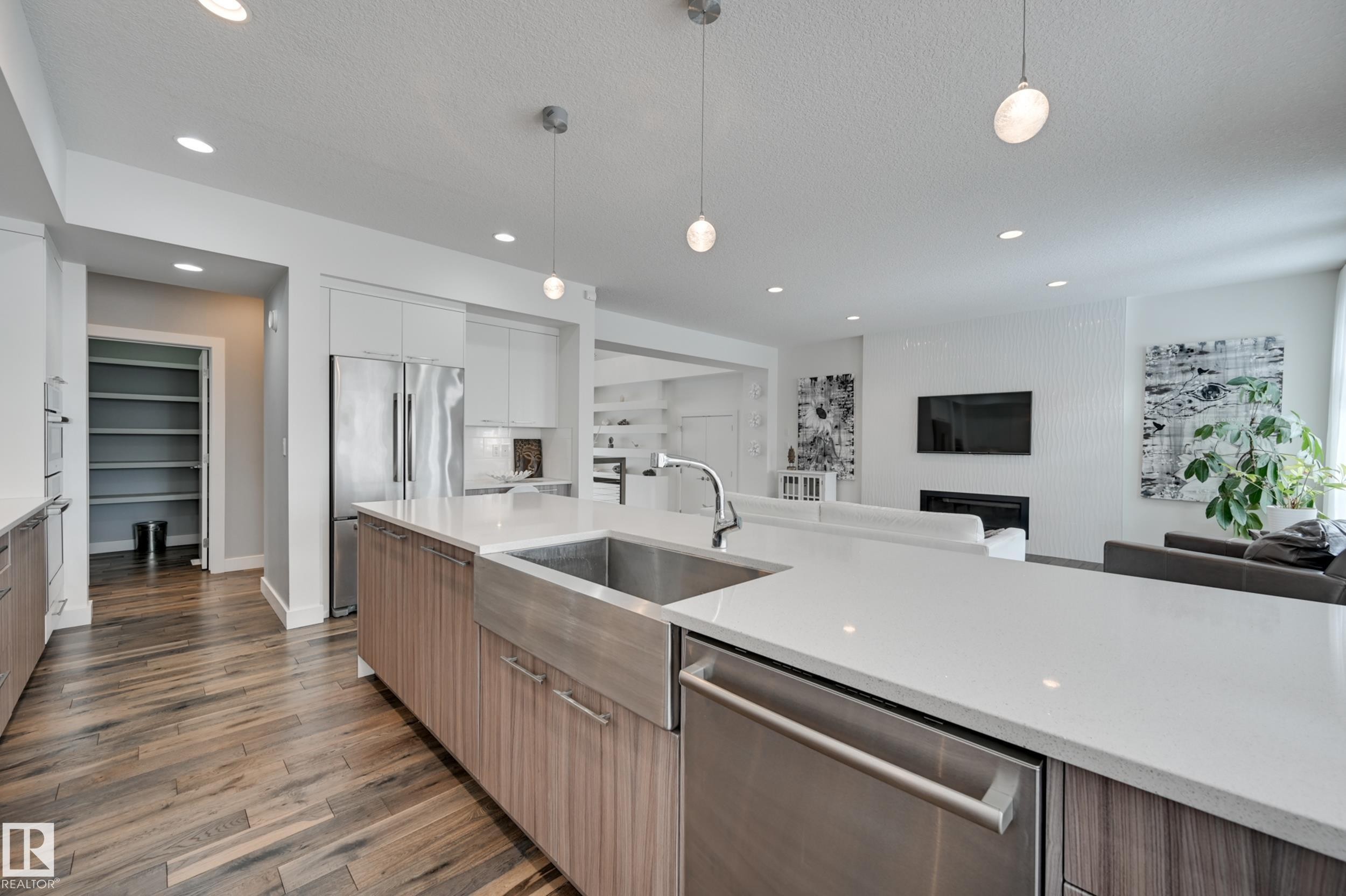 1311 Hainstock Way, Edmonton, AB - Indoor Photo Showing Kitchen With Upgraded Kitchen