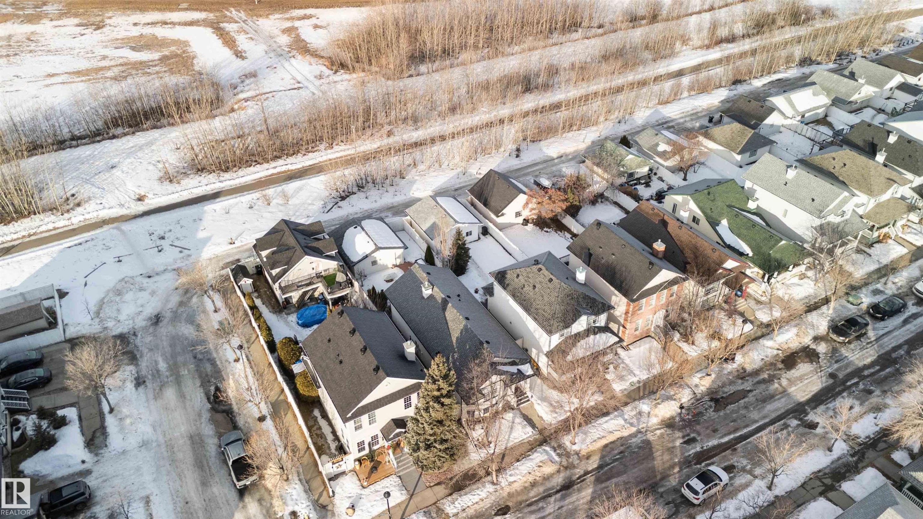 Aerial view of residential area - 1706 Turvey Bend, Edmonton, AB - With View