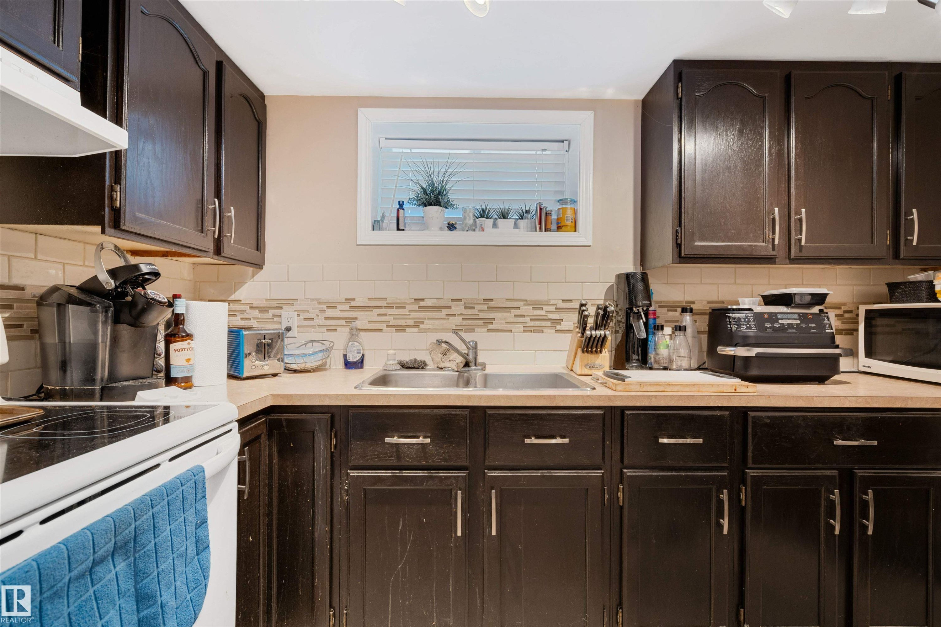 9111 151 Street, Edmonton, AB - Indoor Photo Showing Kitchen With Double Sink