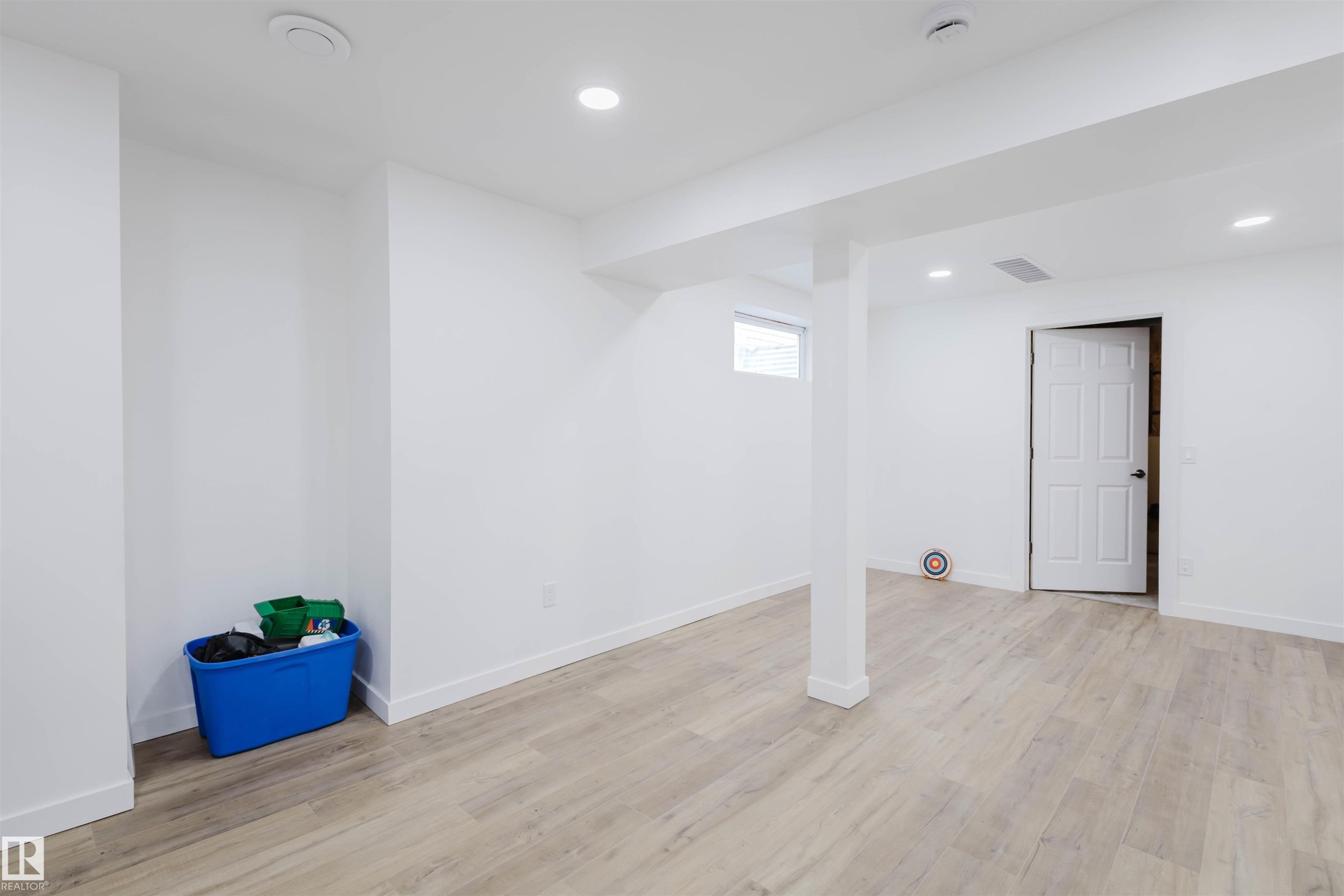 Basement featuring recessed lighting and light wood finished floors - 8420 Sloane Crescent, Edmonton, AB - Indoor