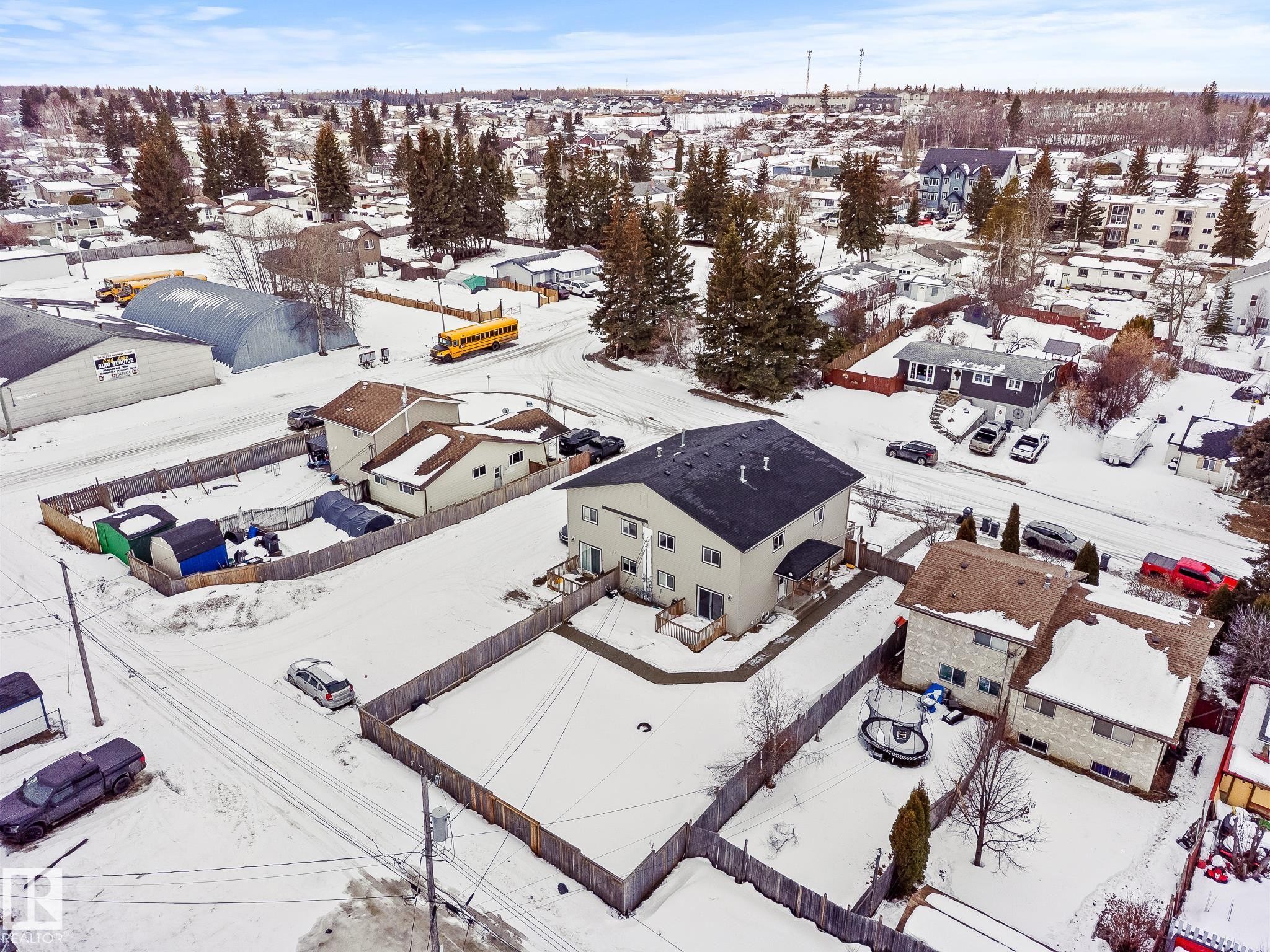 Snowy aerial view featuring a residential view - 914 9 Street, Cold Lake, AB - Outdoor With View