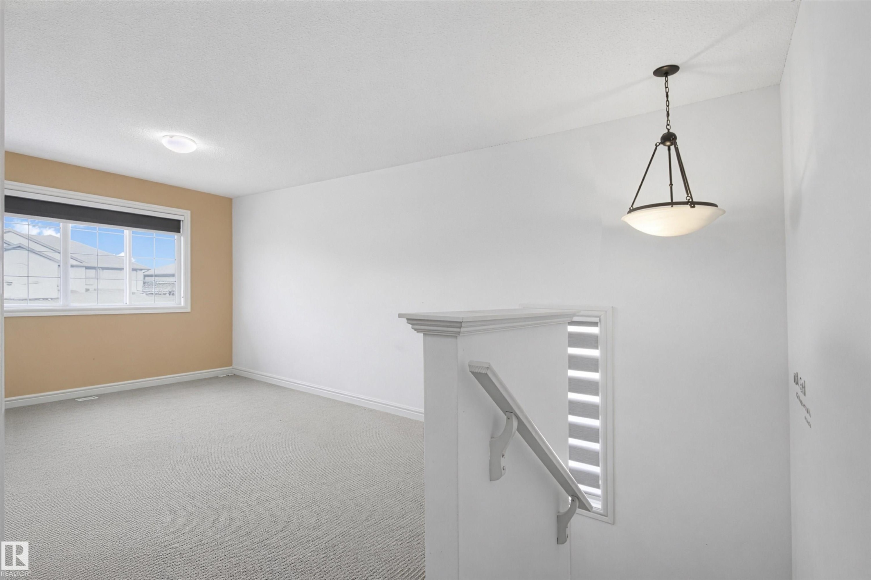 Staircase featuring carpet floors and baseboards - 1965 118 Street, Edmonton, AB - Indoor Photo Showing Other Room
