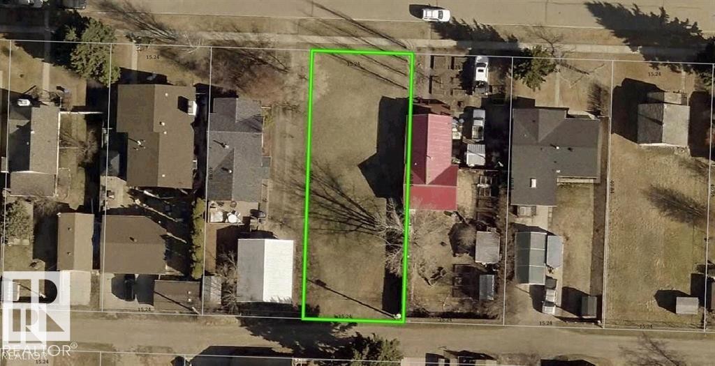 Aerial map of property and surrounding area featuring property boundaries highlighted - 4511 54 Avenue, Wetaskiwin, AB