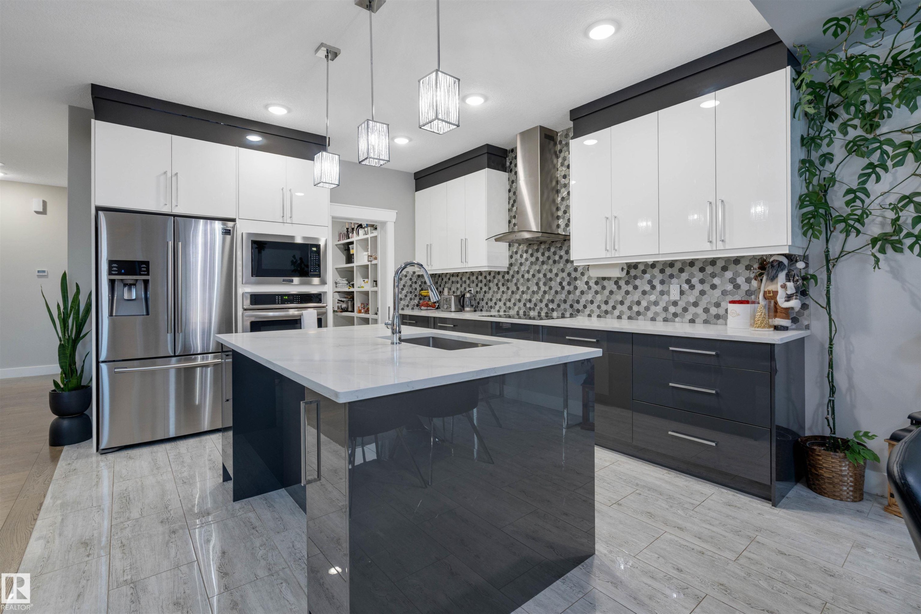 17022 62 Street, Edmonton, AB - Indoor Photo Showing Kitchen With Upgraded Kitchen