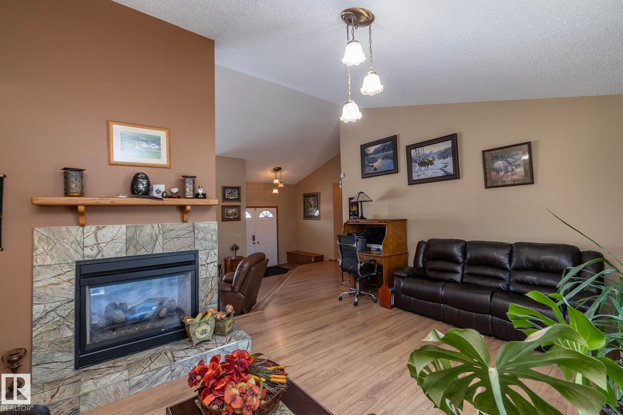 57524 Range Road 270, Rural Westlock County, AB - Indoor Photo Showing Living Room With Fireplace