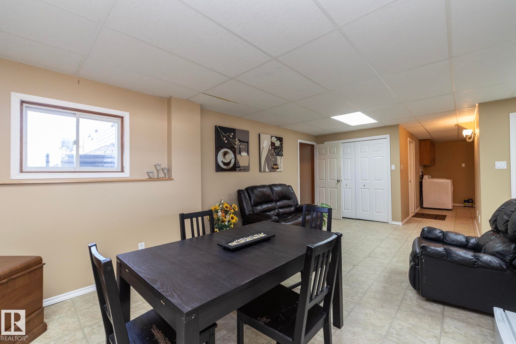 Eating area for whatever meal. Above grade windows allow in natural light. Even room enough here for conversational seating during meal prep.... - 57524 Range Road 270, Rural Westlock County, AB - Indoor