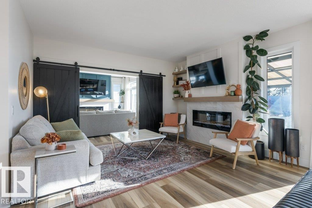 67 Jamison Crescent, St. Albert, AB - Indoor Photo Showing Living Room With Fireplace