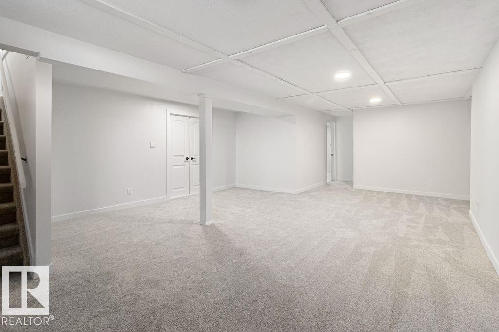 Finished basement featuring light carpet and recessed lighting - 875 Juniper Avenue, Sherwood Park, AB - Indoor Photo Showing Other Room