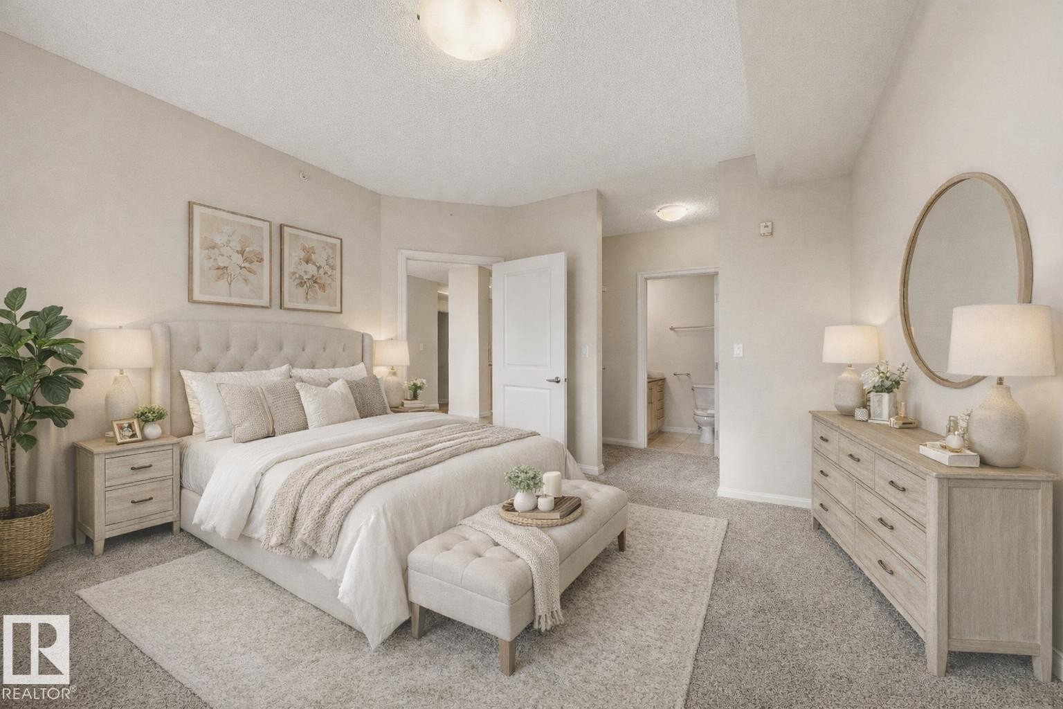 Photo has virtual staging - 304 9819 104 Street, Edmonton, AB - Indoor Photo Showing Bedroom