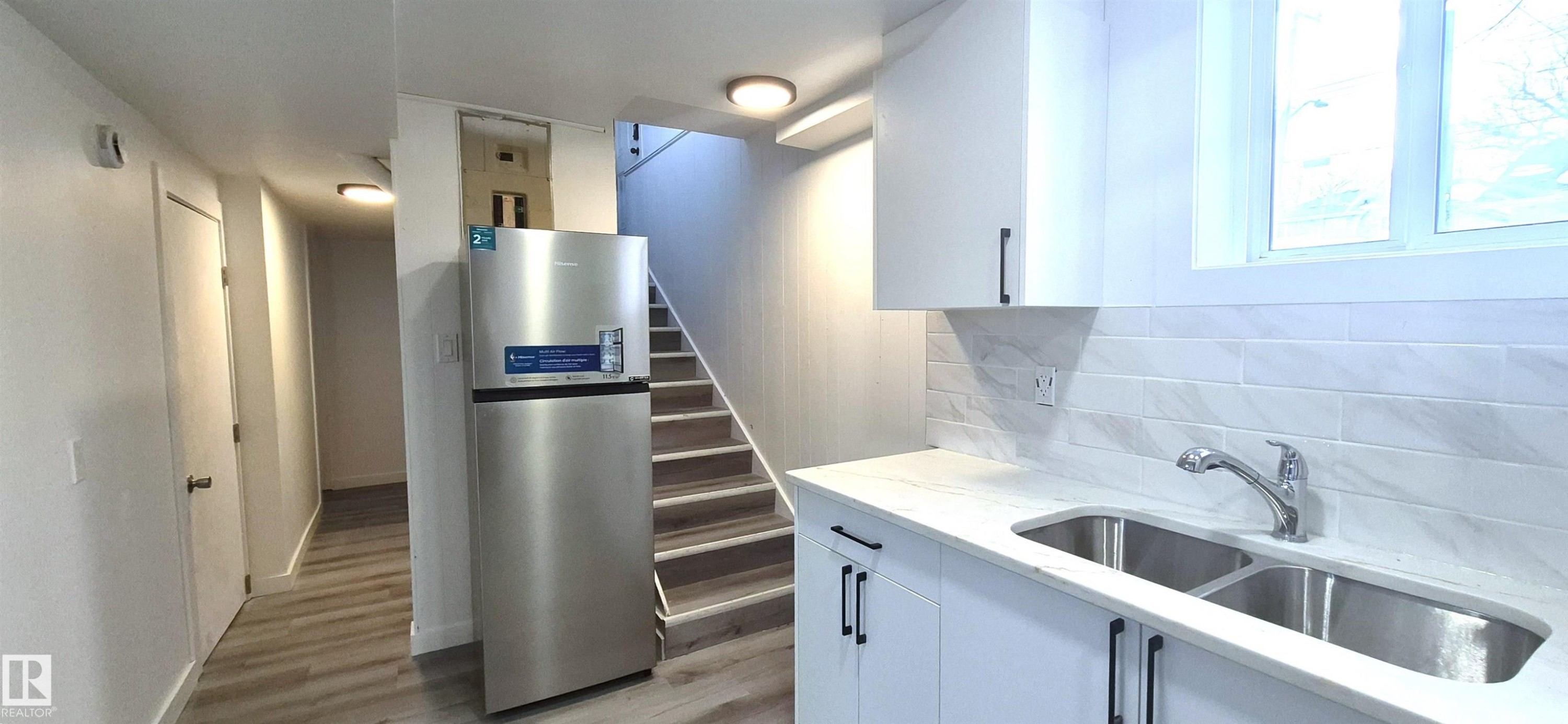 12916 123A Street, Edmonton, AB - Indoor Photo Showing Kitchen With Double Sink