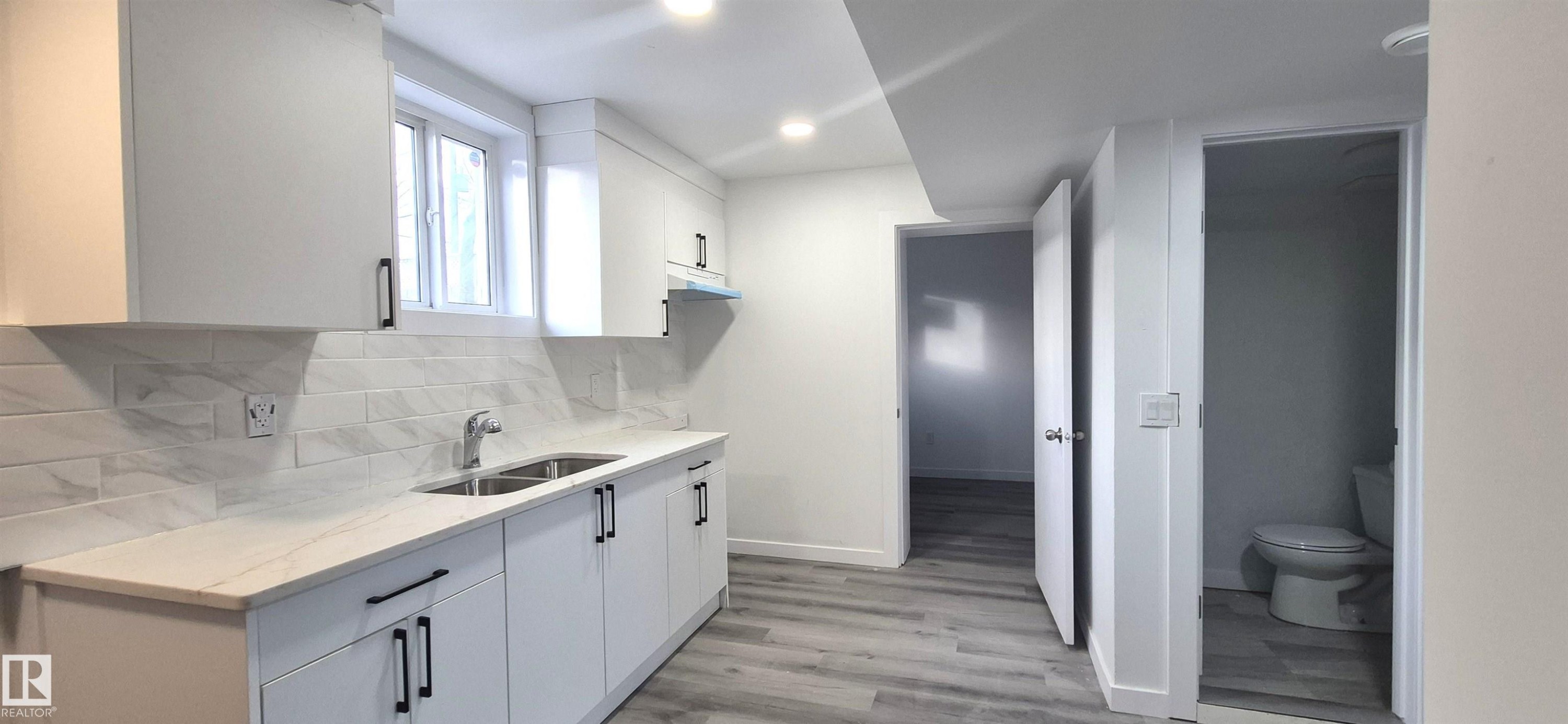 12916 123A Street, Edmonton, AB - Indoor Photo Showing Kitchen With Double Sink