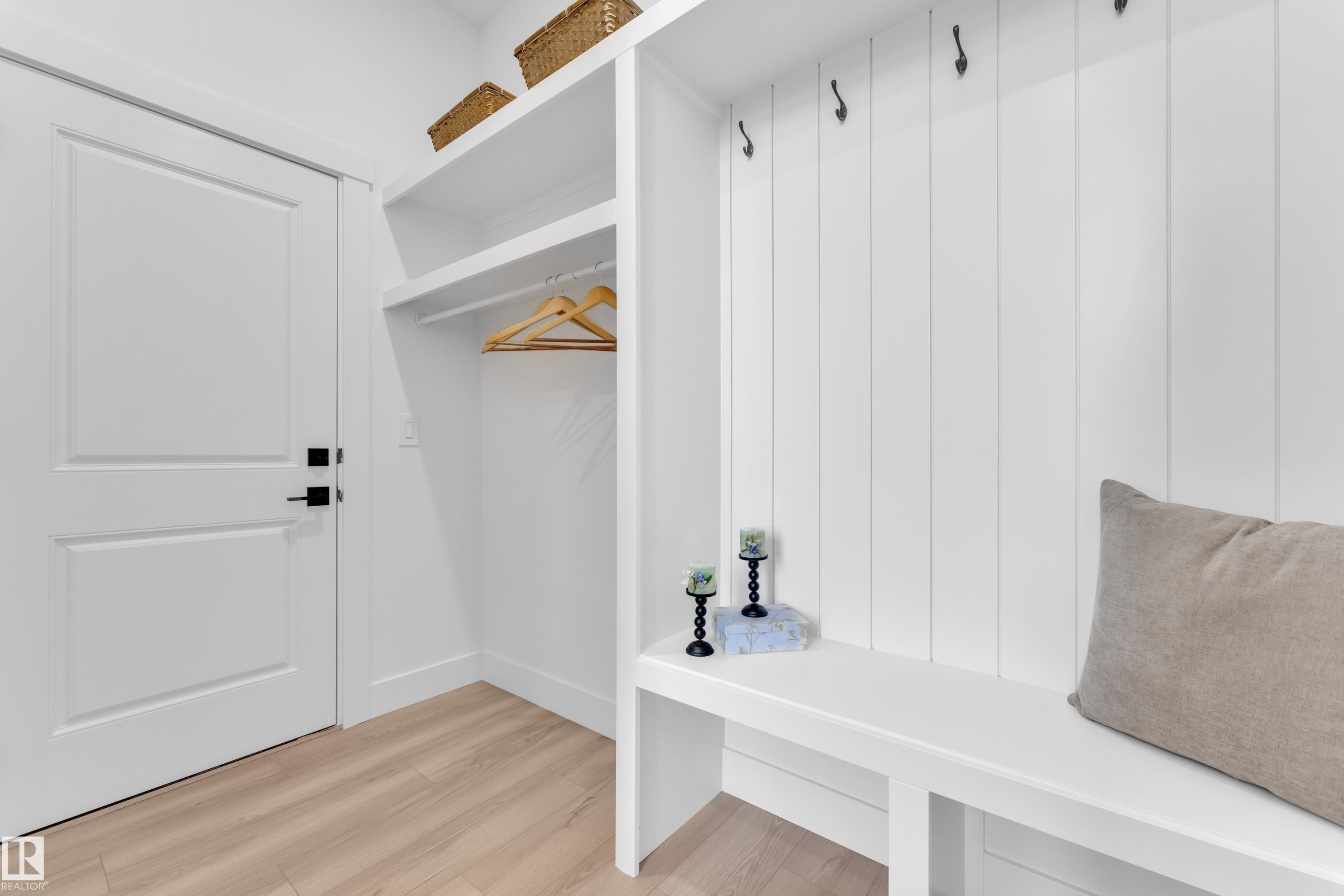 Mudroom featuring light wood-style flooring - 228 Linden Loop, Leduc, AB - Indoor Photo Showing Other Room