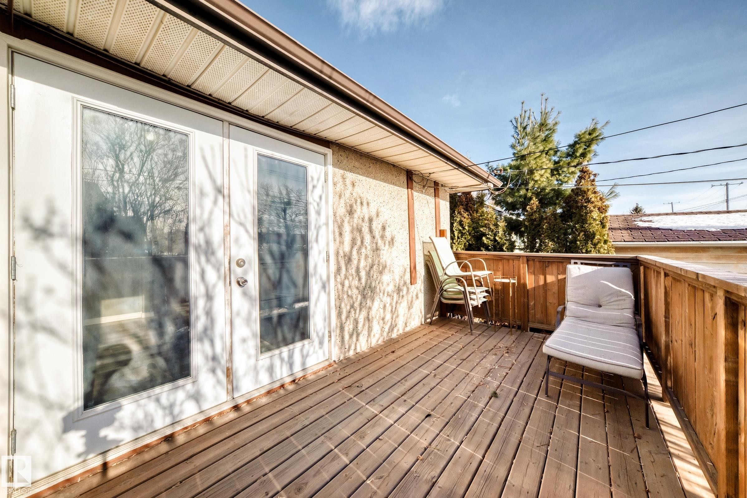 View of wooden deck - 8639 64 Avenue Nw, Edmonton, AB - Outdoor With Deck Patio Veranda With Exterior