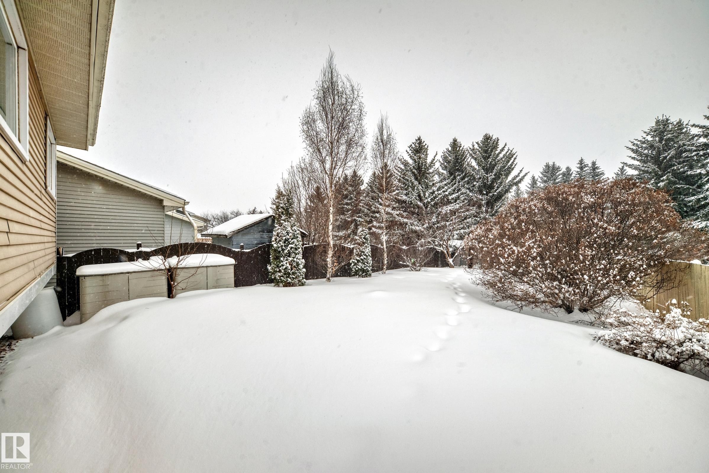 View of yard layered in snow - 5308 20 Avenue, Edmonton, AB - Outdoor