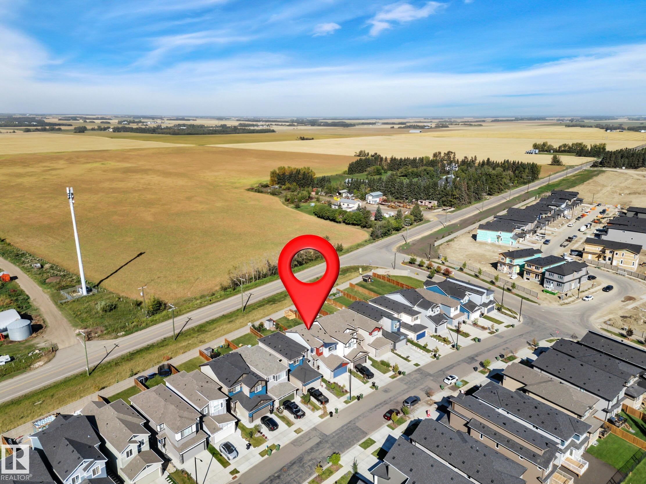 Aerial view of residential area - 157 Larch Crescent, Leduc, AB - Outdoor With View
