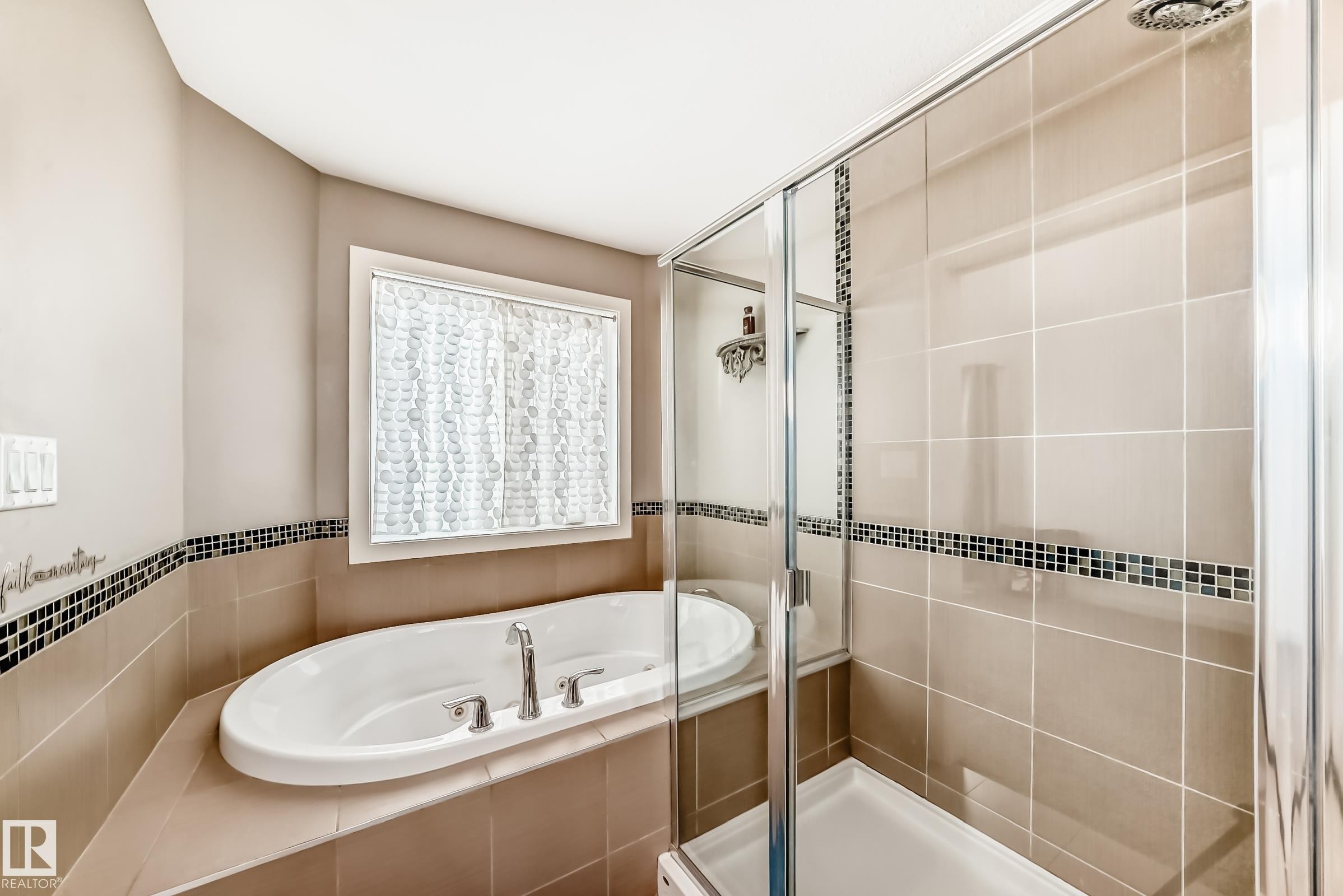 Bathroom featuring a stall shower and a bath - 1908 69 Street, Edmonton, AB - Indoor Photo Showing Bathroom