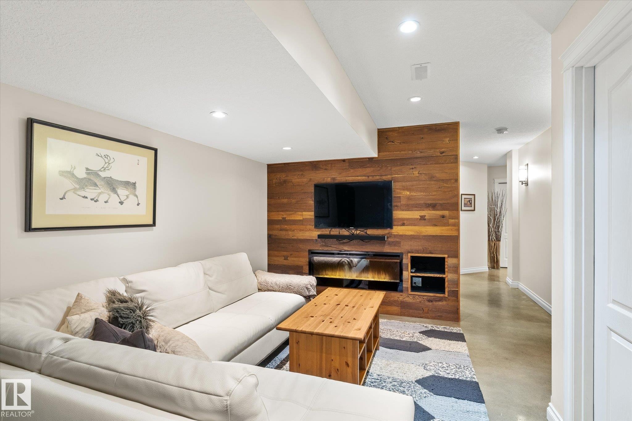 4929 Terwillegar Common, Edmonton, AB - Indoor Photo Showing Living Room With Fireplace