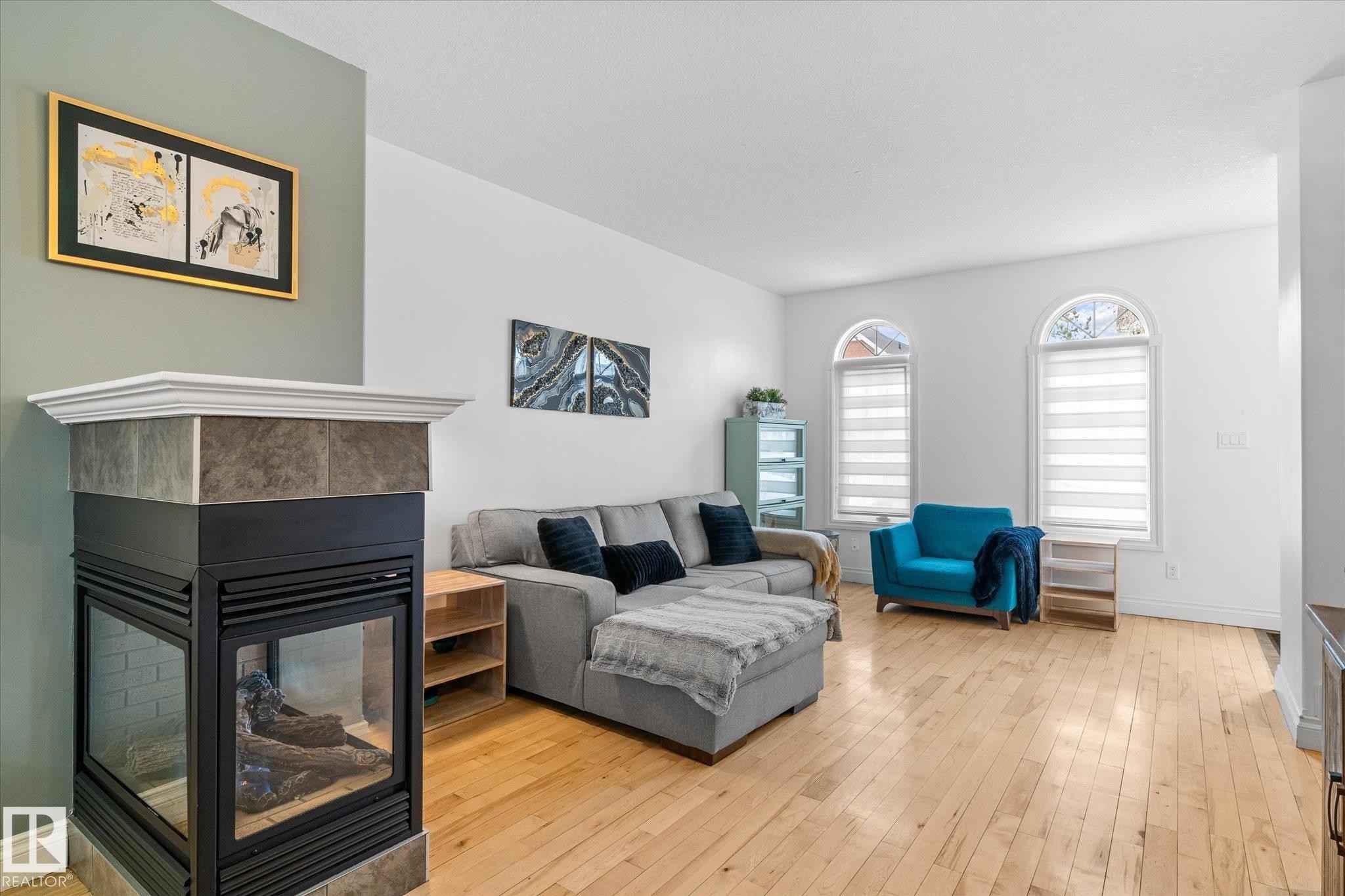 4929 Terwillegar Common, Edmonton, AB - Indoor Photo Showing Living Room With Fireplace