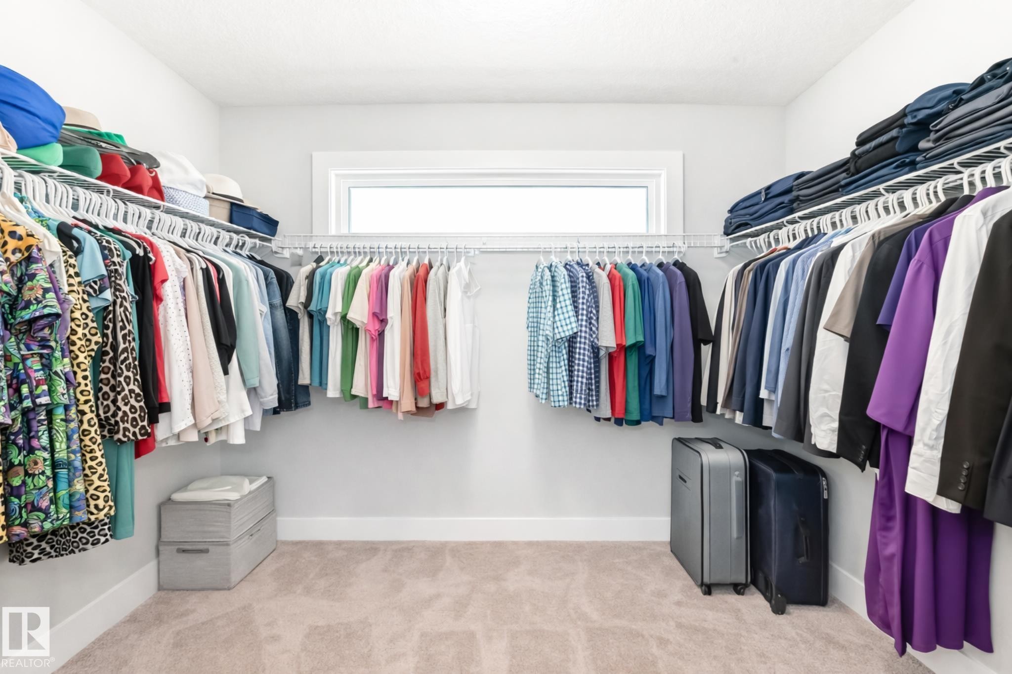 Walk in closet with light colored carpet - 41 4835 Wright Drive, Edmonton, AB - Indoor With Storage