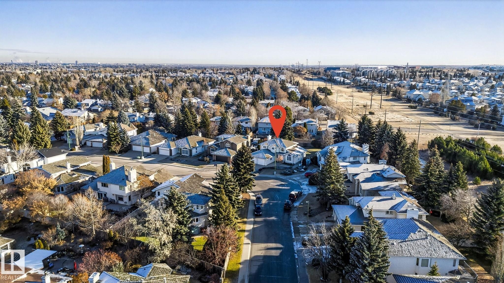 Aerial overview of property's location featuring nearby suburban area - 313 Hedley Way, Edmonton, AB - Outdoor With View