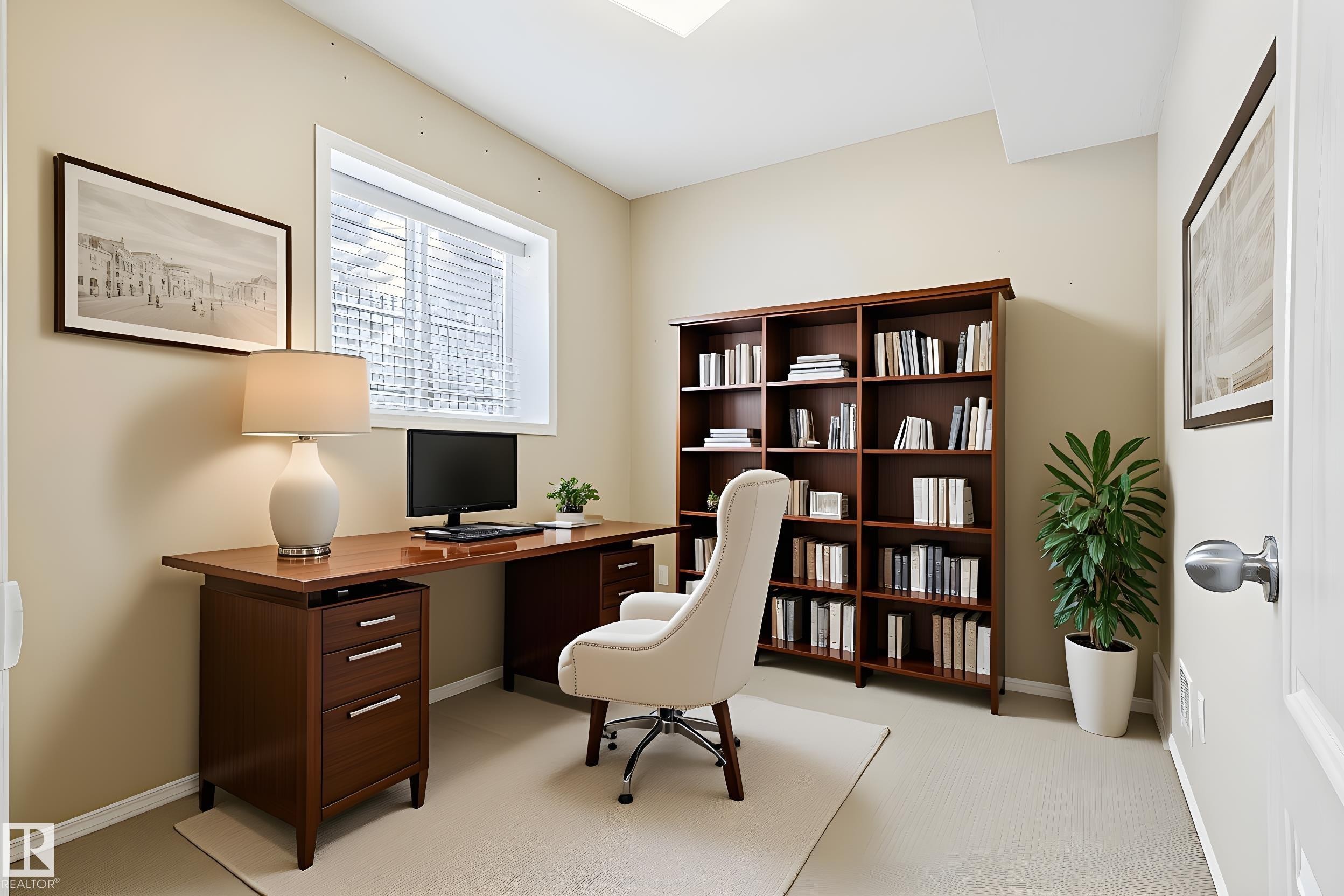 22 Prestige Point(E), Edmonton, AB - Indoor Photo Showing Office