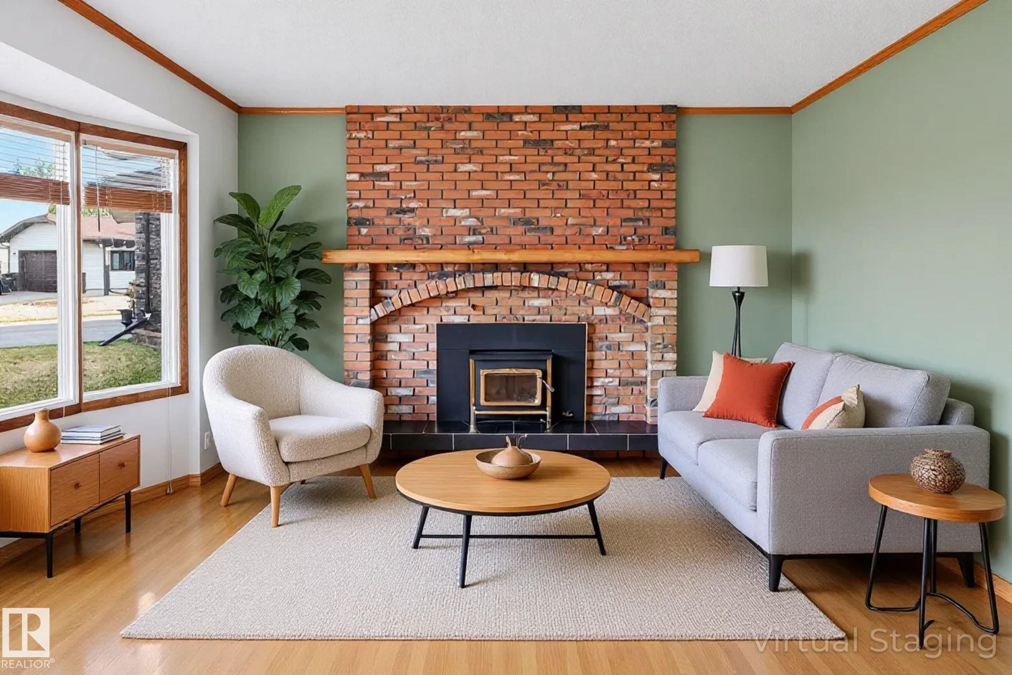 3917 43 Avenue, Leduc, AB - Indoor Photo Showing Living Room With Fireplace