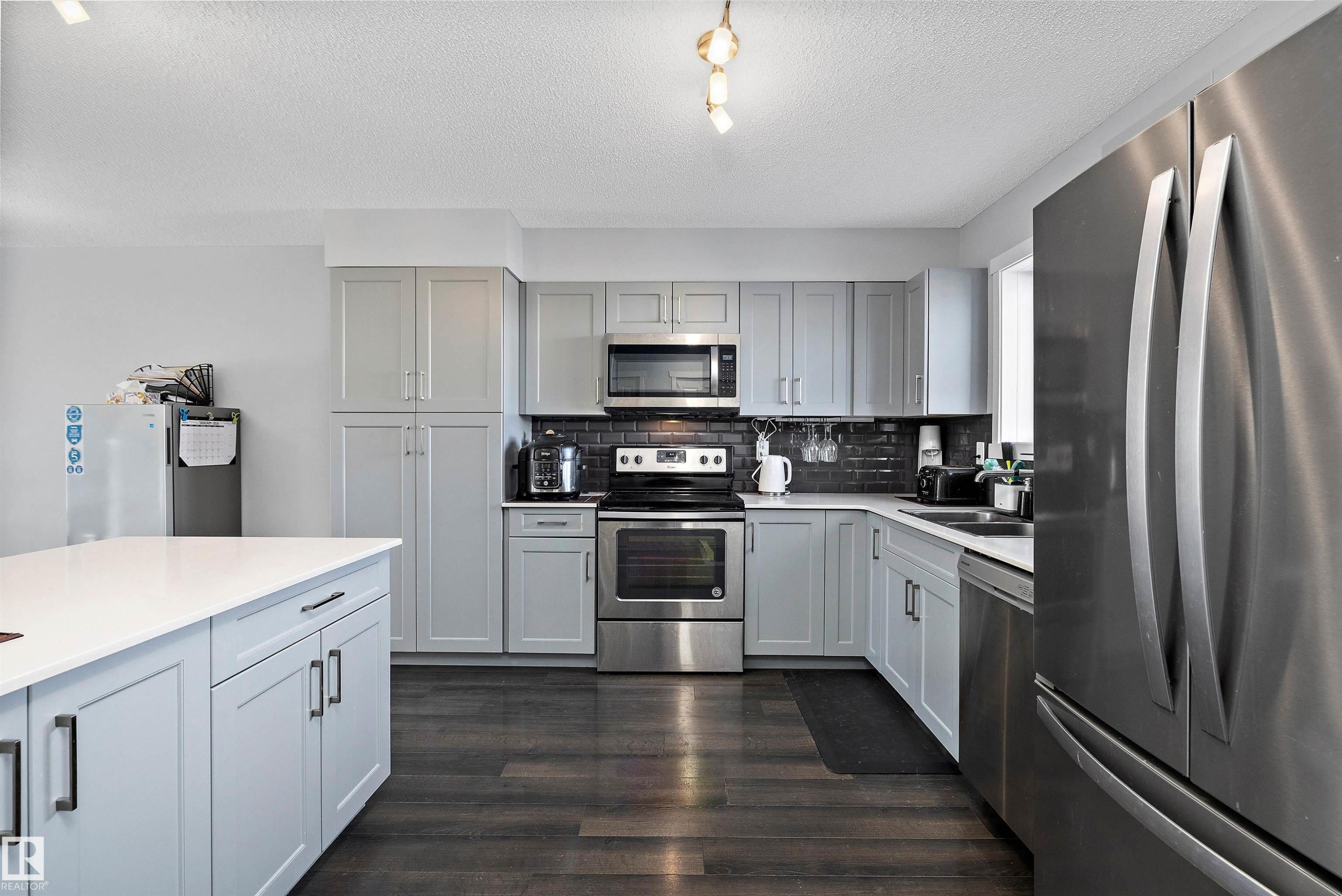 20106 27 Avenue, Edmonton, AB - Indoor Photo Showing Kitchen With Stainless Steel Kitchen With Double Sink With Upgraded Kitchen