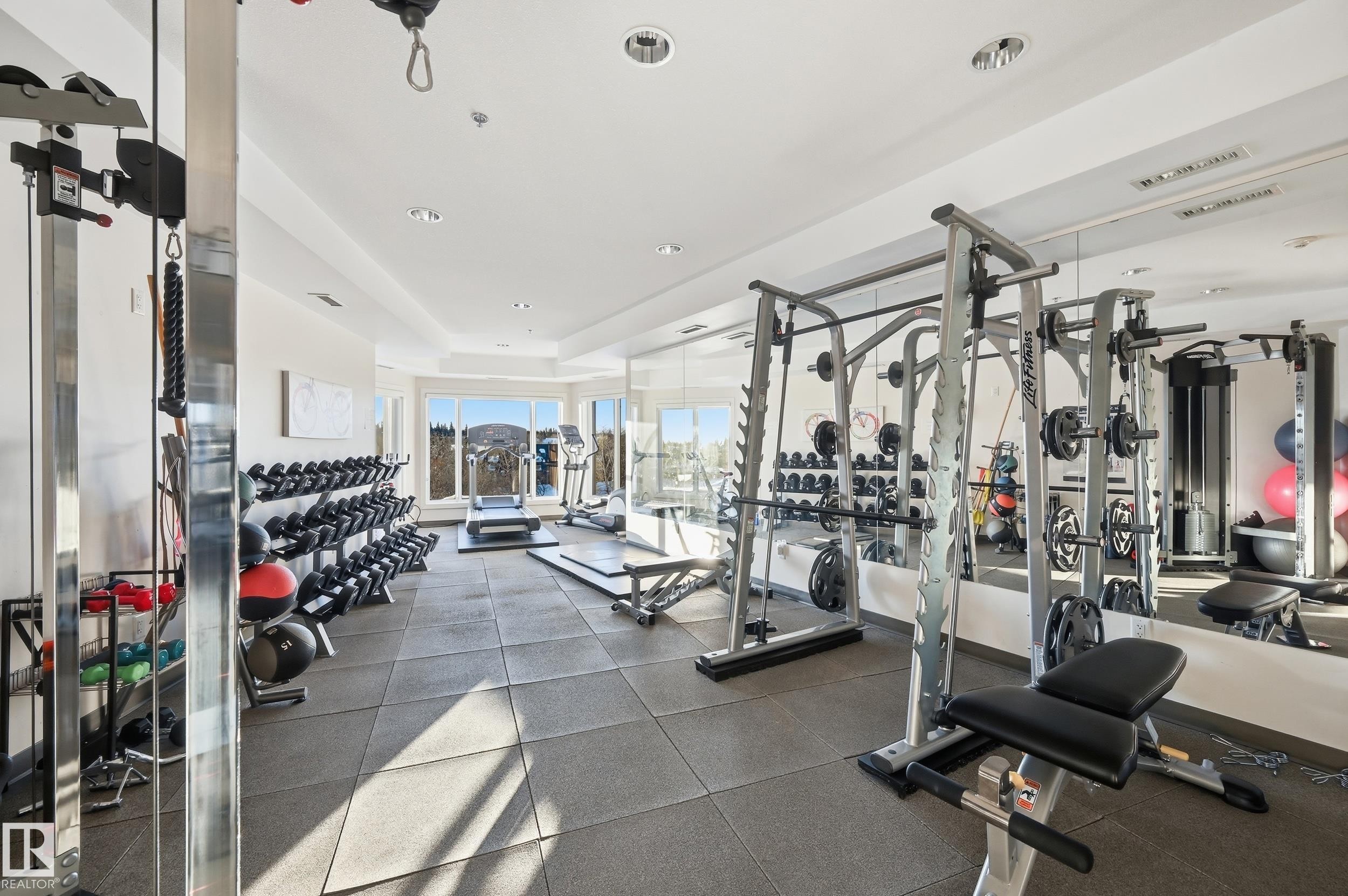 3 35 Sturgeon Road, St. Albert, AB - Indoor Photo Showing Gym Room